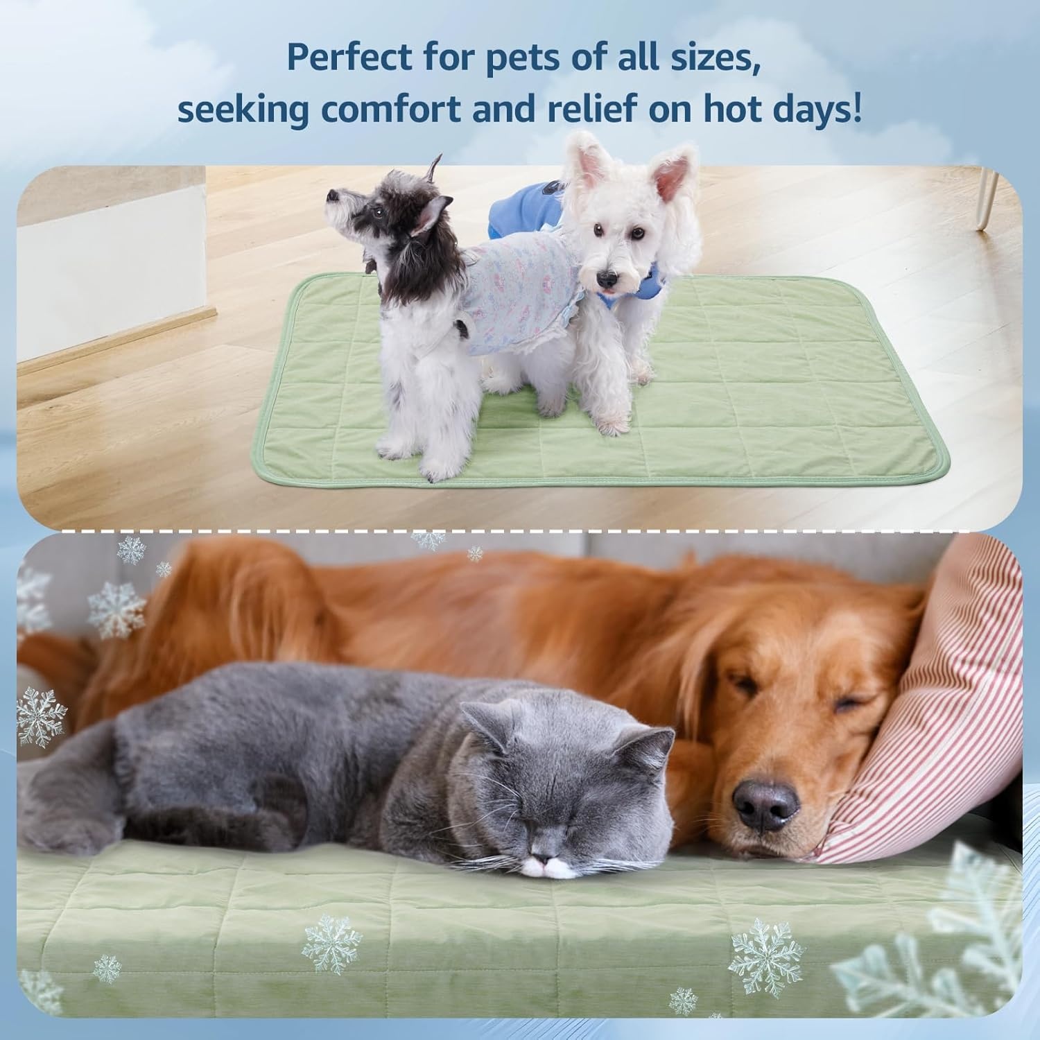 image:imageLOOBANI Dog Cooling Blanket for Large Dogs 04gtQMax Pet Cooling Blanket Washable and Breathable Dog Cool Mat for Hot Weather Protect Sofa Bed from Scratches amp Chewing