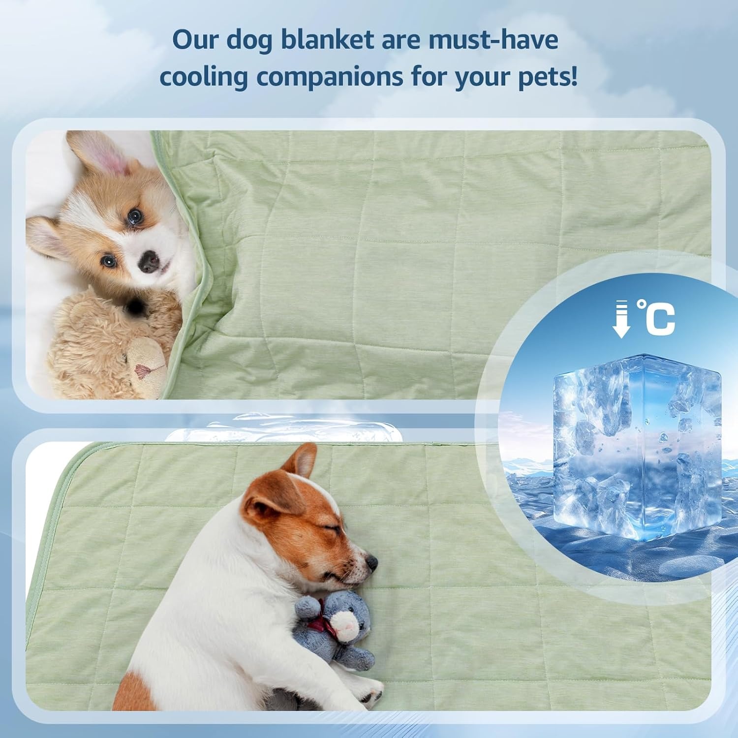 image:imageLOOBANI Dog Cooling Blanket for Large Dogs 04gtQMax Pet Cooling Blanket Washable and Breathable Dog Cool Mat for Hot Weather Protect Sofa Bed from Scratches amp Chewing