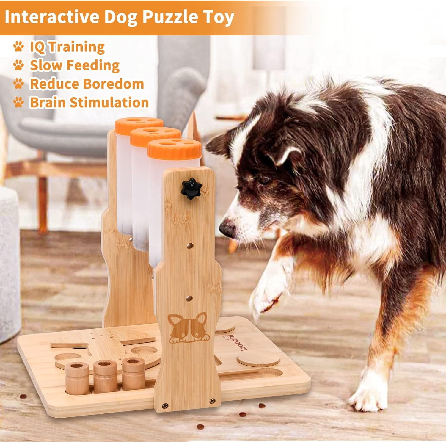 image:imageLOOBANI Dog Puzzle Toys Slow Feeders Interactive Dog Treat Dispenser Small Large Pets