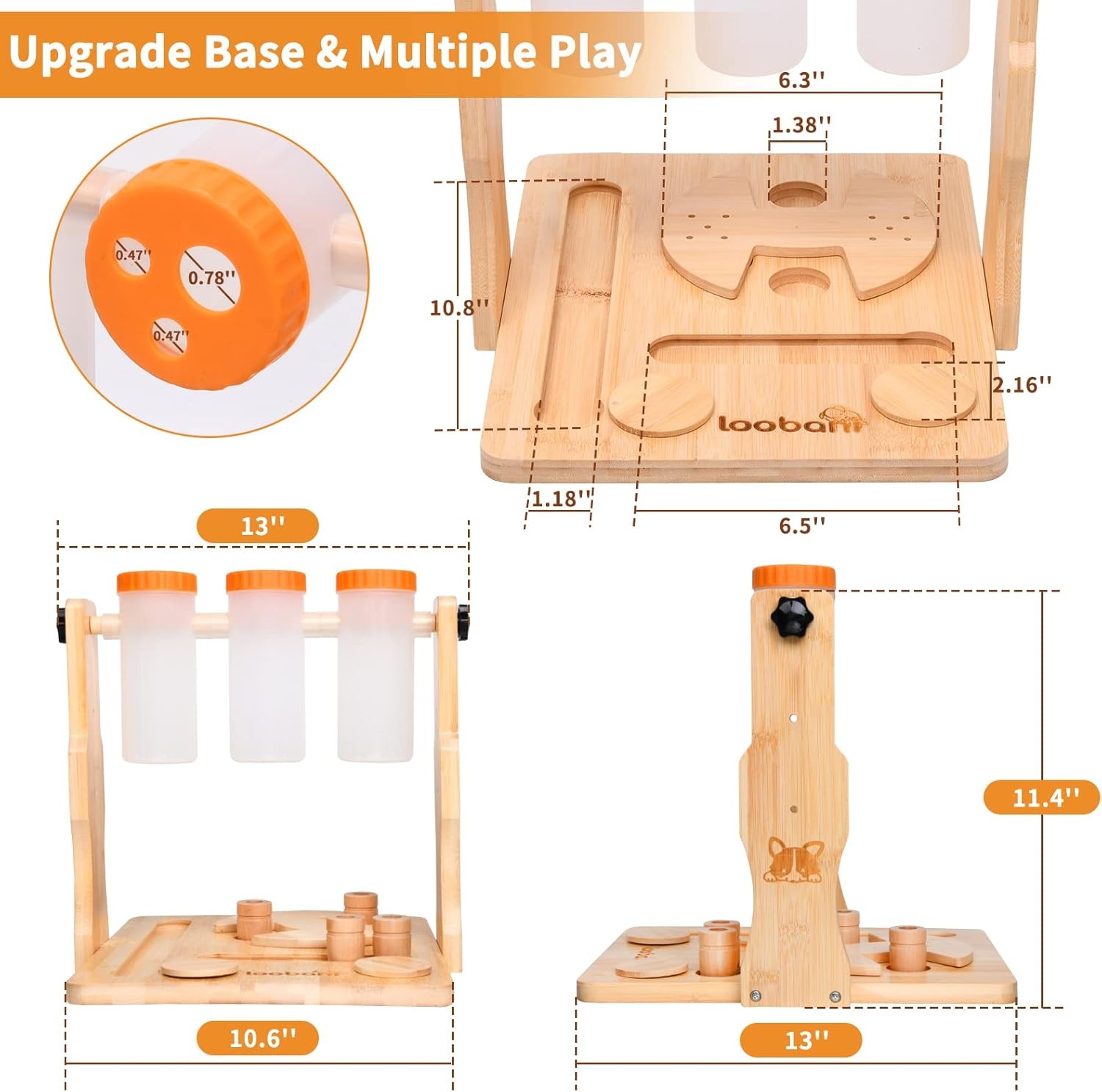 image:imageLOOBANI Dog Puzzle Toys Slow Feeders Interactive Dog Treat Dispenser Small Large Pets