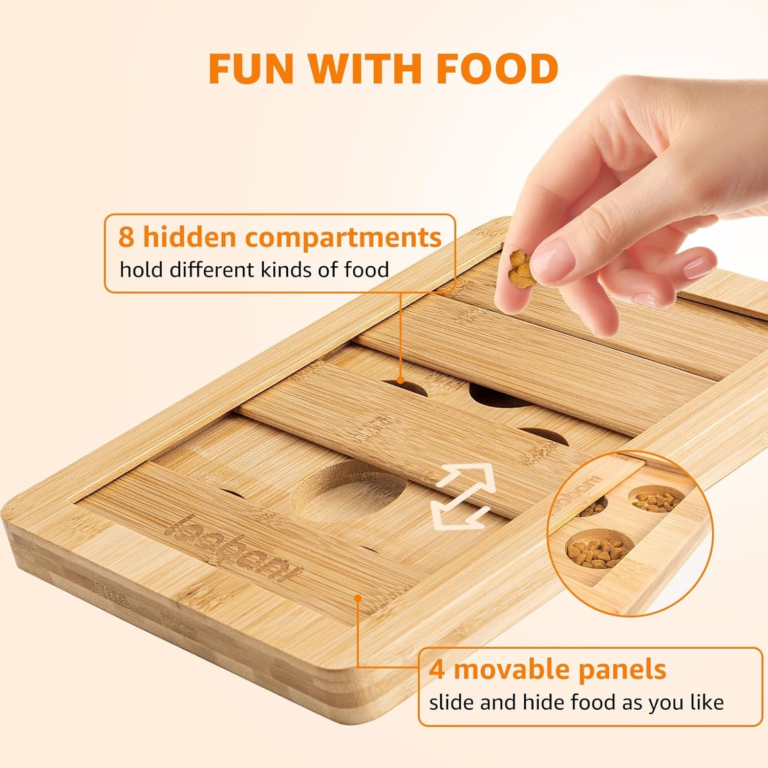 image:imageLOOBANI Dog Puzzle Toys Wooden Interactive Dog Toys for Boredom IQ Training and Mental Brain Stimulation Treat Dispensing and Food Slow Feeder for Small to Large Dogs