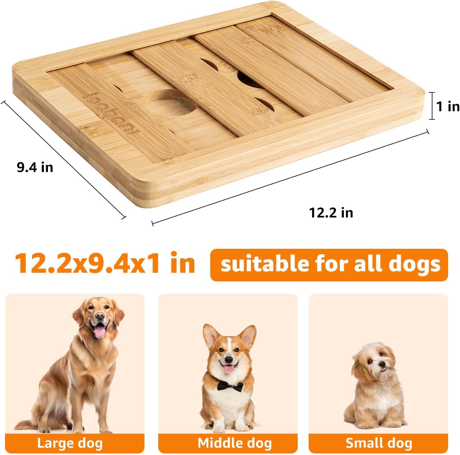 image:imageLOOBANI Dog Puzzle Toys Wooden Interactive Dog Toys for Boredom IQ Training and Mental Brain Stimulation Treat Dispensing and Food Slow Feeder for Small to Large Dogs