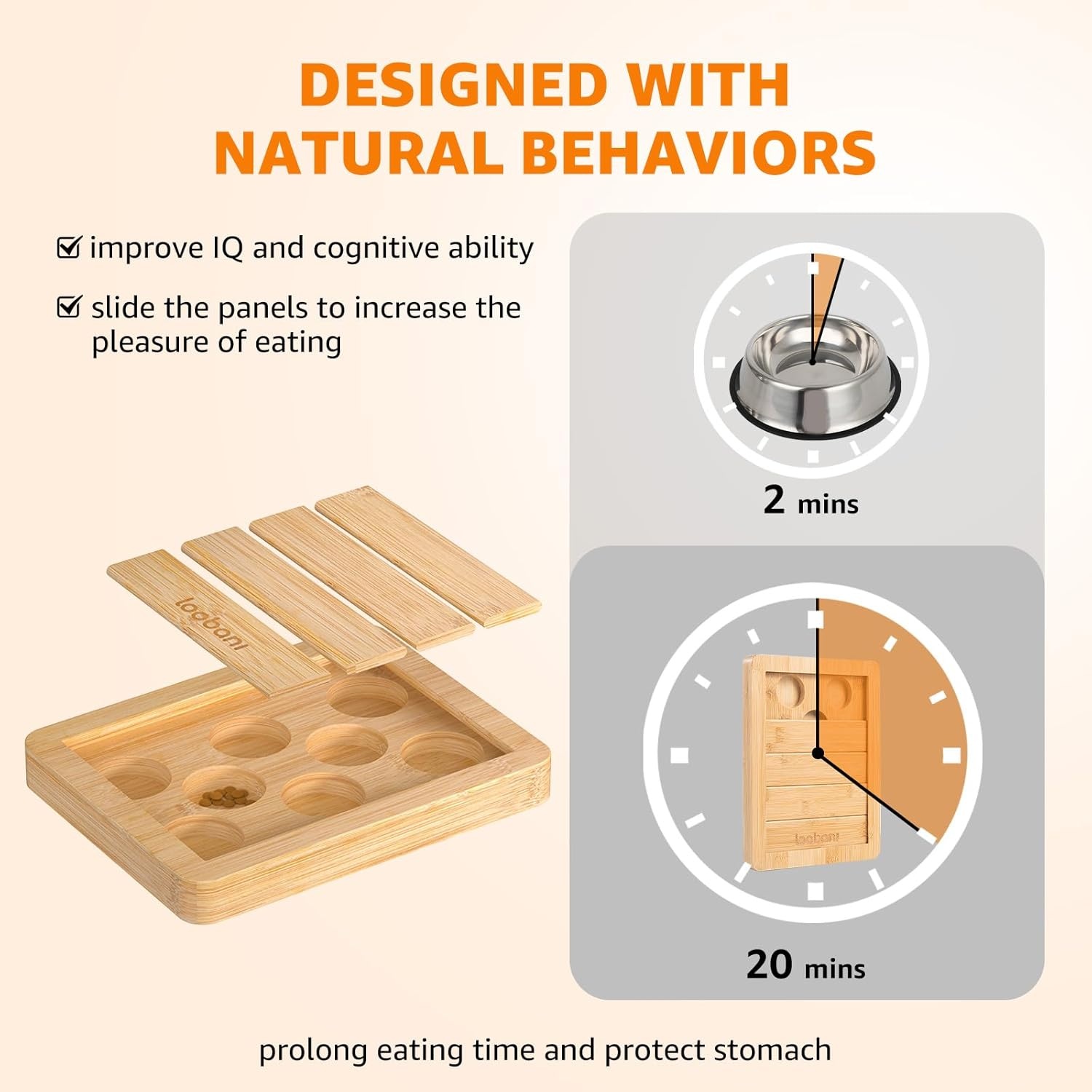image:imageLOOBANI Dog Puzzle Toys Wooden Interactive Dog Toys for Boredom IQ Training and Mental Brain Stimulation Treat Dispensing and Food Slow Feeder for Small to Large Dogs