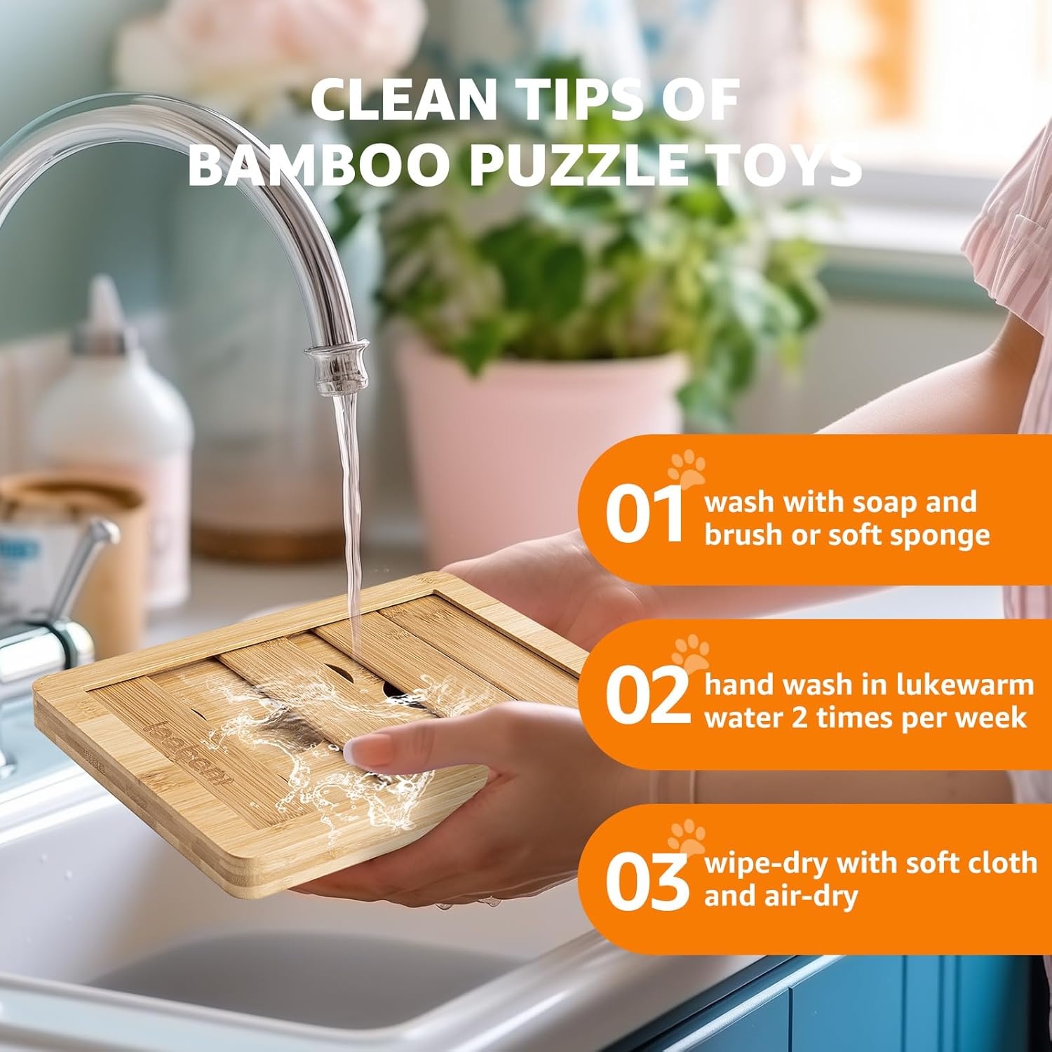image:imageLOOBANI Dog Puzzle Toys Wooden Interactive Dog Toys for Boredom IQ Training and Mental Brain Stimulation Treat Dispensing and Food Slow Feeder for Small to Large Dogs