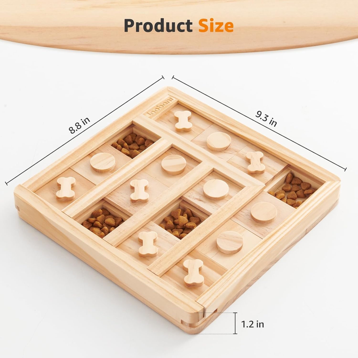 image:imageLOOBANI Dog Puzzle Toys Wooden Interactive Toys for Boredom IQ Training and Mental Brain Stimulation Treat Dispensing and Entertainment ToysFood Slow Feeder for Small to Large Dogs