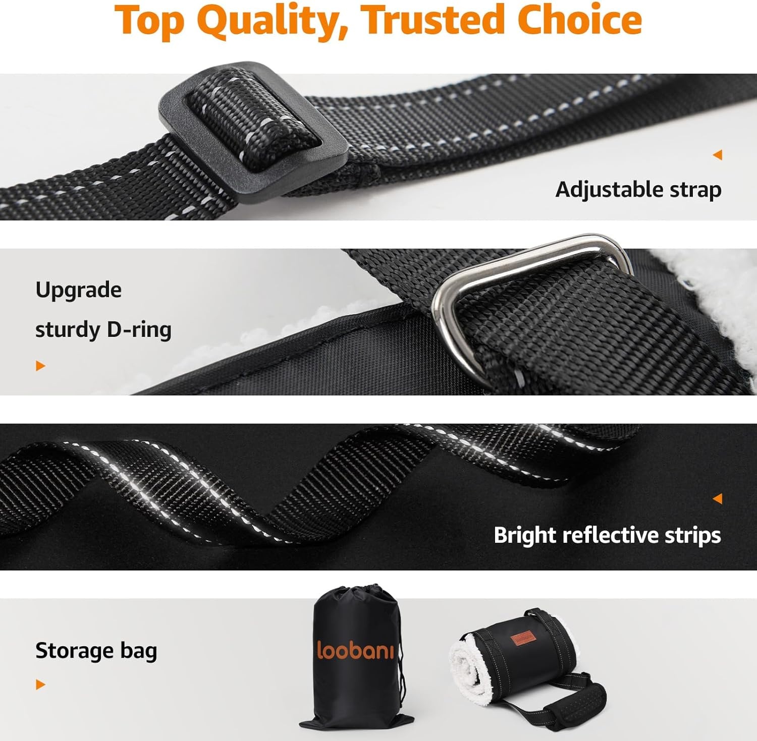 image:imageLOOBANI Portable Dog Sling for Back Legs Hip Support Harness to Help Lift Dogs Rear for Canine Aid and Old K9 Cruciate Ligament RehabilitationBlack