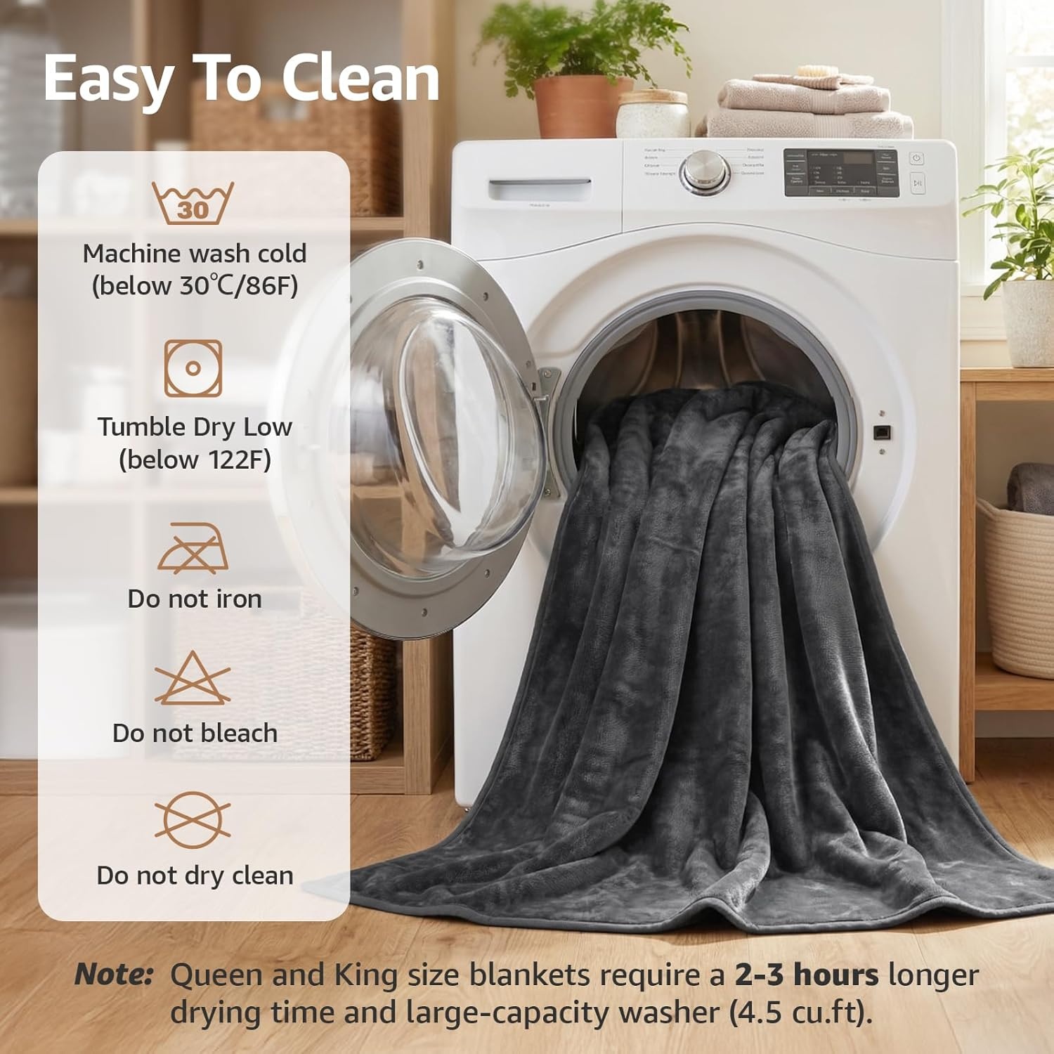 image:imageLOOBANI Waterproof Blanket for Bed Couch Sofa 60 x 80 Reversible Flannel Sherpa Fleece Throw Blanket Leakproof Soft Twin XL Bed Blanket SpillProof Dog Cat Blanket for Travel Camping GreyGrey