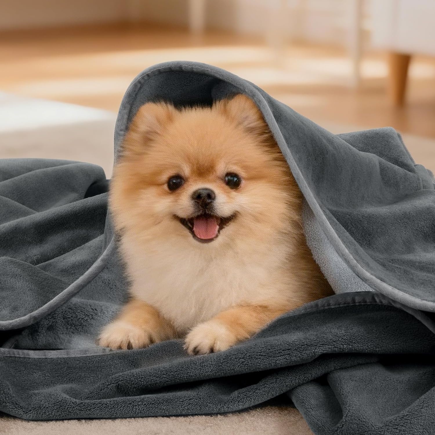 image:imageLOOBANI Waterproof Dog Blanket for Couch Reversible Flannel Bed Blanket for Medium Large Dogs Liquid Proof Soft Throw Blanket Couch Cover Protector for Sofa Crate Travel Picnic 50 x 60 GreyGrey