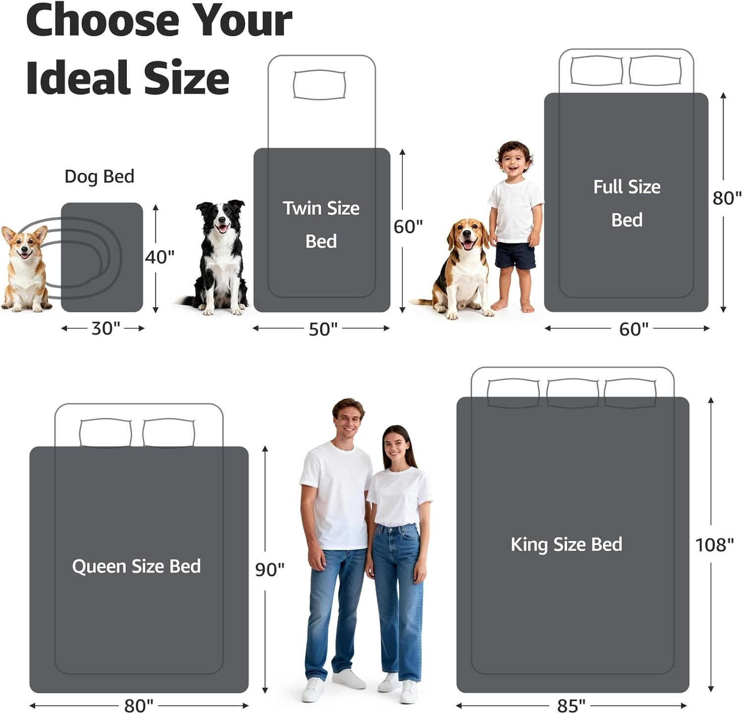 image:imageLOOBANI Waterproof Dog Blanket for Couch Reversible Flannel Bed Blanket for Medium Large Dogs Liquid Proof Soft Throw Blanket Couch Cover Protector for Sofa Crate Travel Picnic 50 x 60 GreyGrey