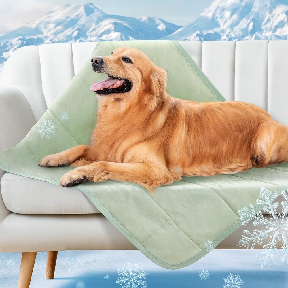 image:imageLOOBANI Dog Cooling Blanket for Large Dogs 04gtQMax Pet Cooling Blanket Washable and Breathable Dog Cool Mat for Hot Weather Protect Sofa Bed from Scratches amp Chewing
