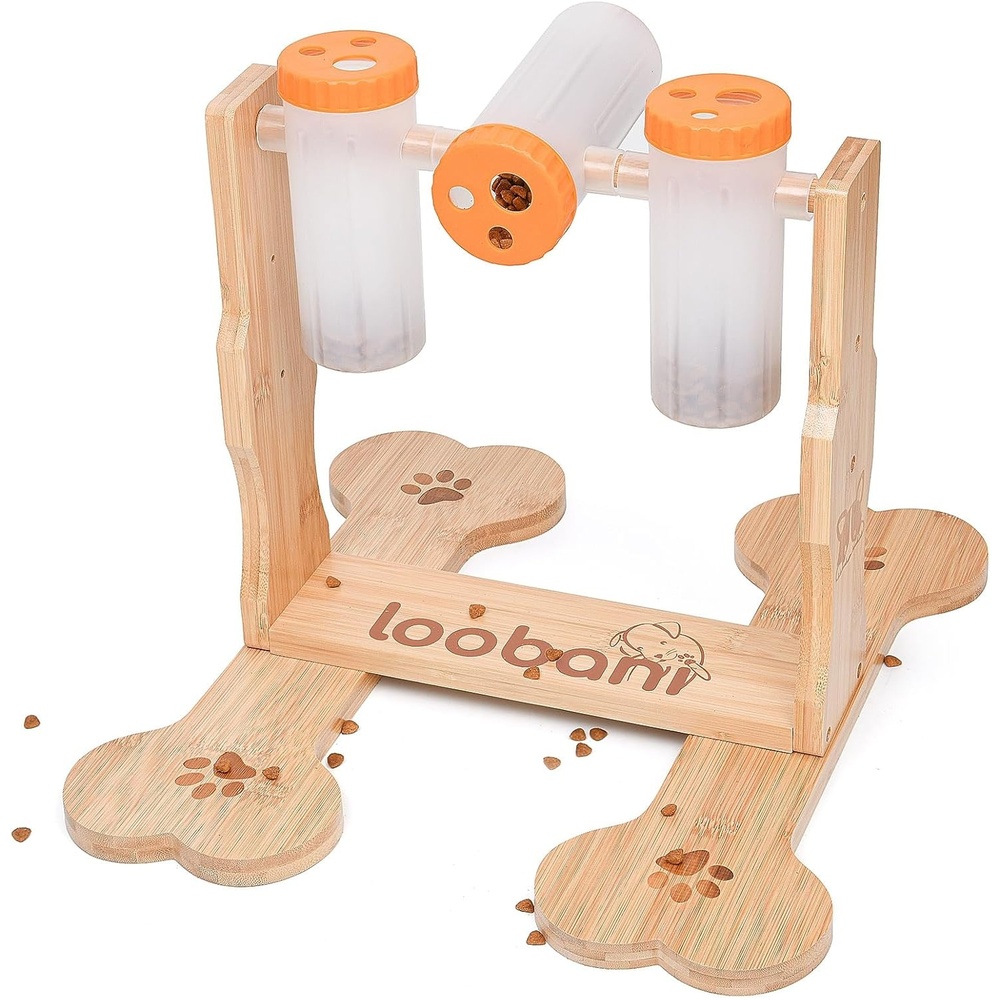 image:imageLOOBANI Dog Puzzle Toys Wooden Interactive Toys for Boredom IQ Training and Mental Brain Stimulation Treat Dispensing and EntertainmentFood Slow Feeder for Small to Large Dogs