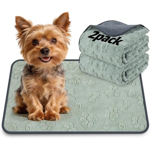 image:imageLOOBANI Washable Pee Pads for Dogs 2 Pack Super Absorbent Reusable Puppy Pads Leakproof and Waterproof Dog Training Pads Whelping Pads for Potty Floor Crate Couch Bed and Travel 18x24Green Dog Element