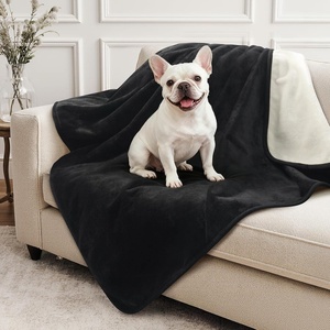 image:imageLOOBANI Waterproof Dog Blanket for Couch Reversible Flannel Bed Blanket for Medium Large Dogs Liquid Proof Soft Throw Blanket Couch Cover Protector for Sofa Crate Travel Picnic 50 x 60 GreyBlackbeige