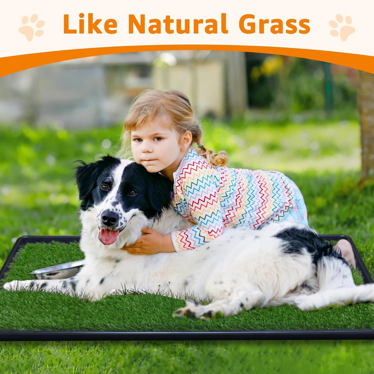 image:imageLOOBANI 332in x 21in Replacement Artificial Grass Puppy Training Pads Quickly Absorbency Portable Dog Potty Grass Fit 35x23in Potty Tray1 Pack332x21