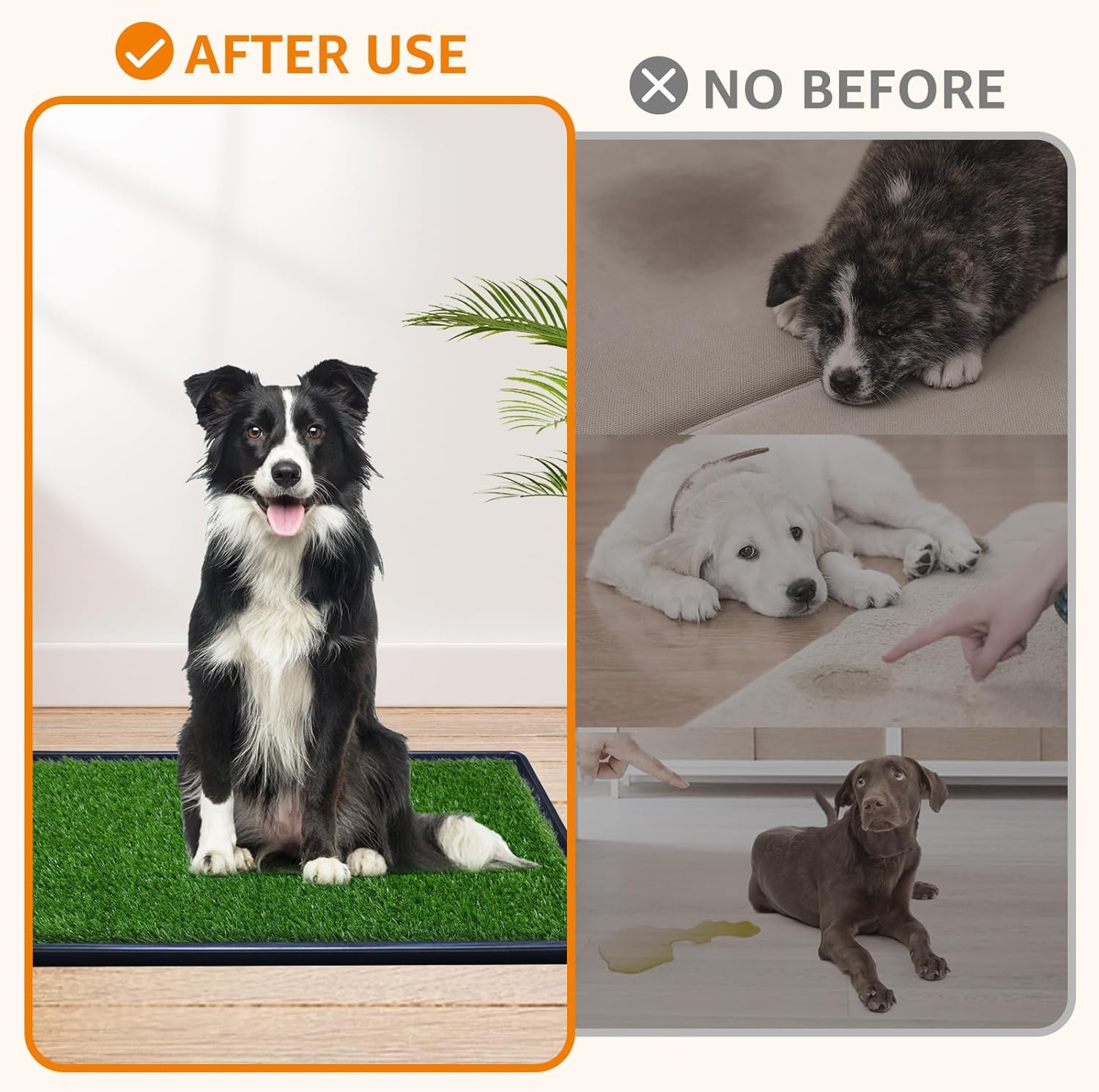 image:imageLOOBANI 332in x 21in Replacement Artificial Grass Puppy Training Pads Quickly Absorbency Portable Dog Potty Grass Fit 35x23in Potty Tray1 Pack332x21