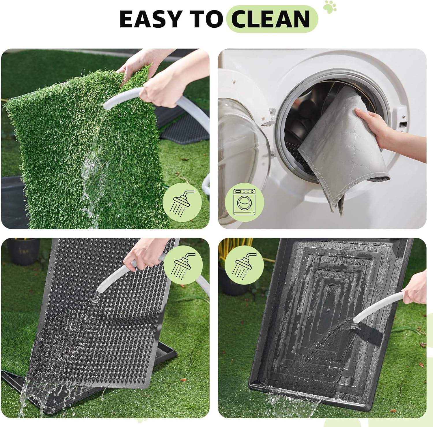 image:imageLOOBANI Dog Grass Pad with Tray Dog Litter Box with 2 Artificial Grass Pads Highly Absorbent Puppy Pad Potty Tray for Balcony Apartment Indoor Outdoor Use 20x25 Inch