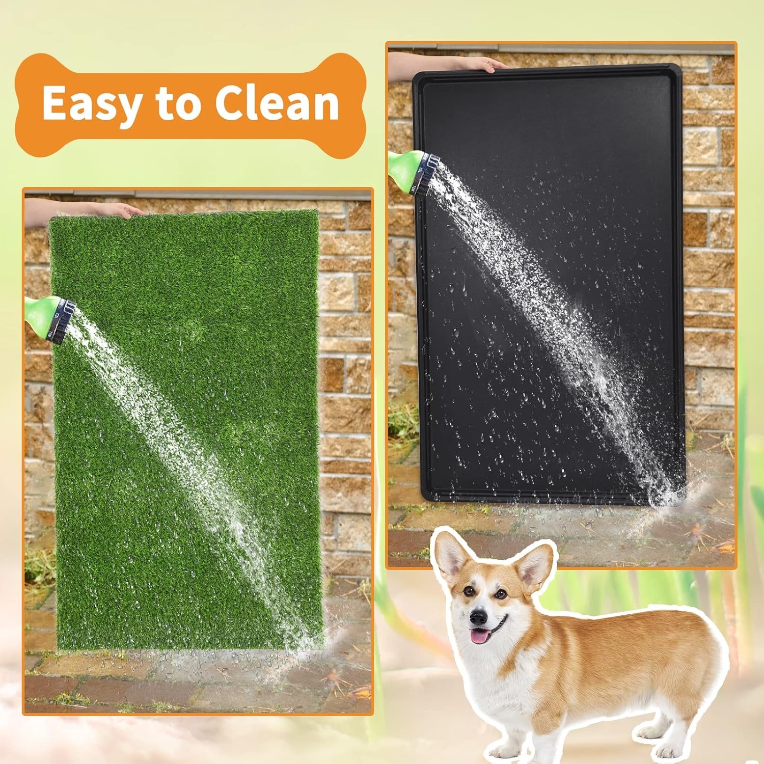 image:imageLOOBANI Dog Grass Pad with Tray Large Dog Litter Box Indoor Potty for Apartment and Patio Training with 2 Pack Grass Pee Pads for ReplacementTray Potty 45 29inchTray Potty 47629inch