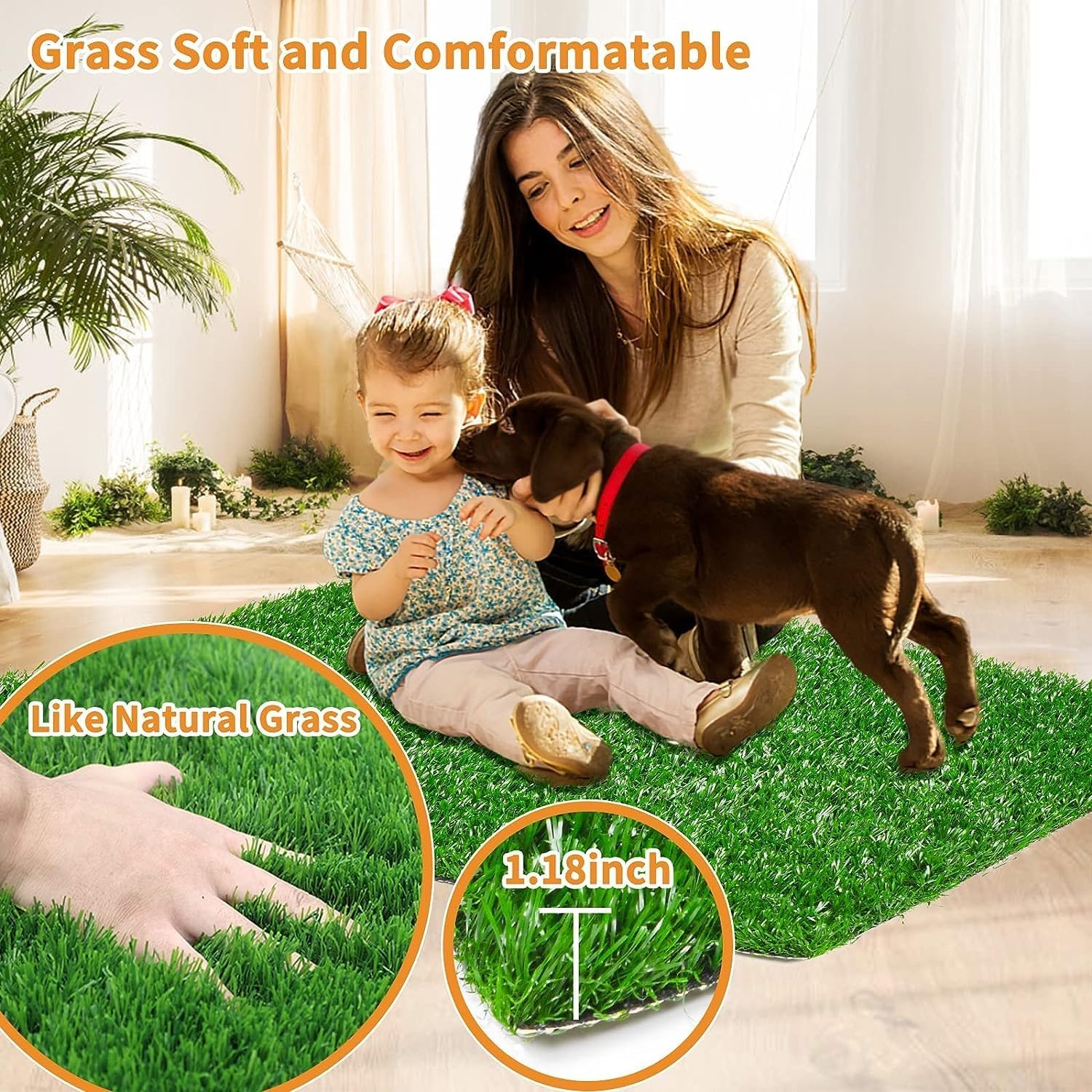 image:imageLOOBANI Dog Grass Pee Pads Artificial Dog Grass Pads for Potty Tray Fake Grass for Dogs to Pee On Outdoor Indoor Pee Grass for Dog Potty 3151 inch1823 inch