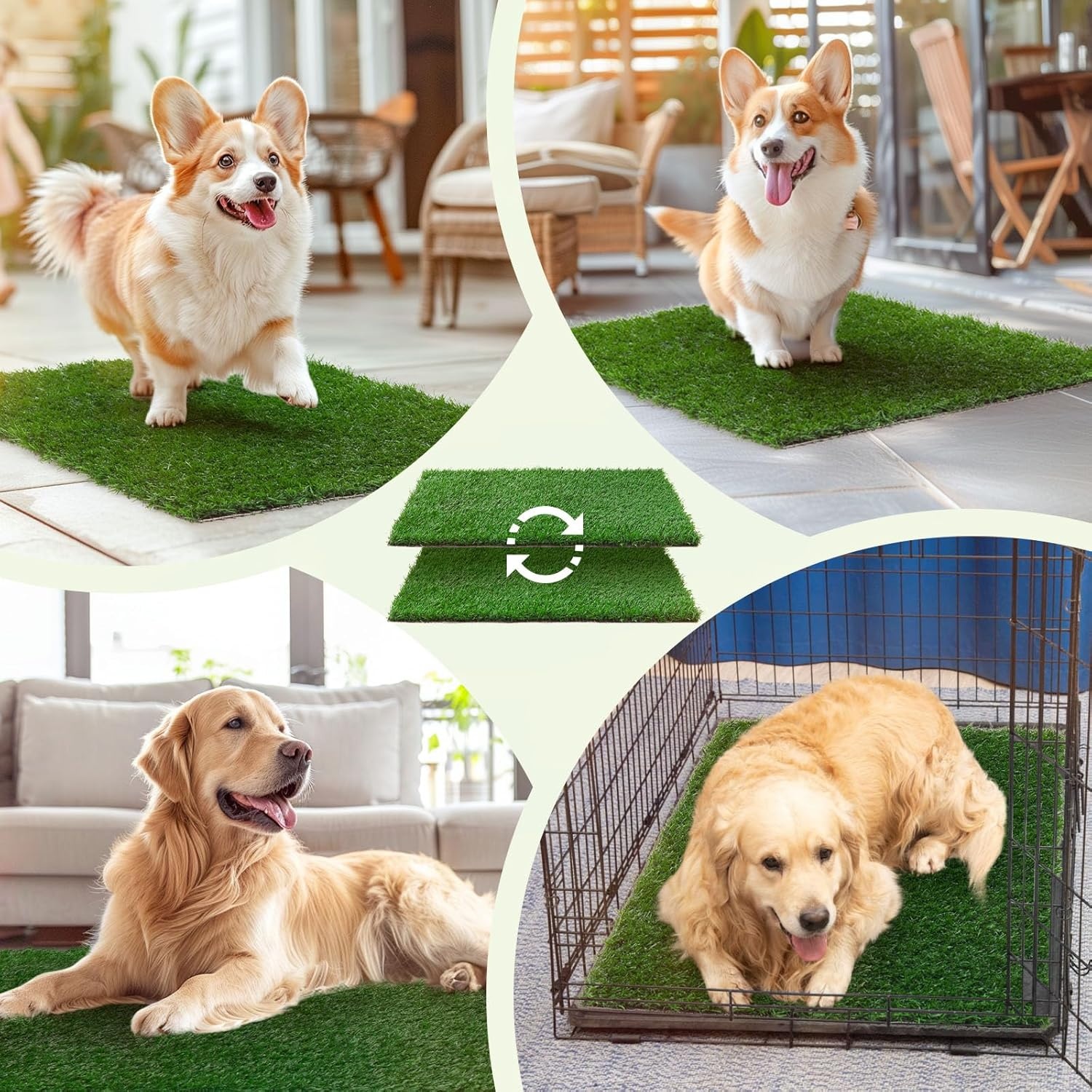 image:imageLOOBANI Dog Grass Pee Pads Artificial Dog Grass Pads for Potty Tray Fake Grass for Dogs to Pee On Outdoor Indoor Pee Grass for Dog Potty 3151 inch1828 inch