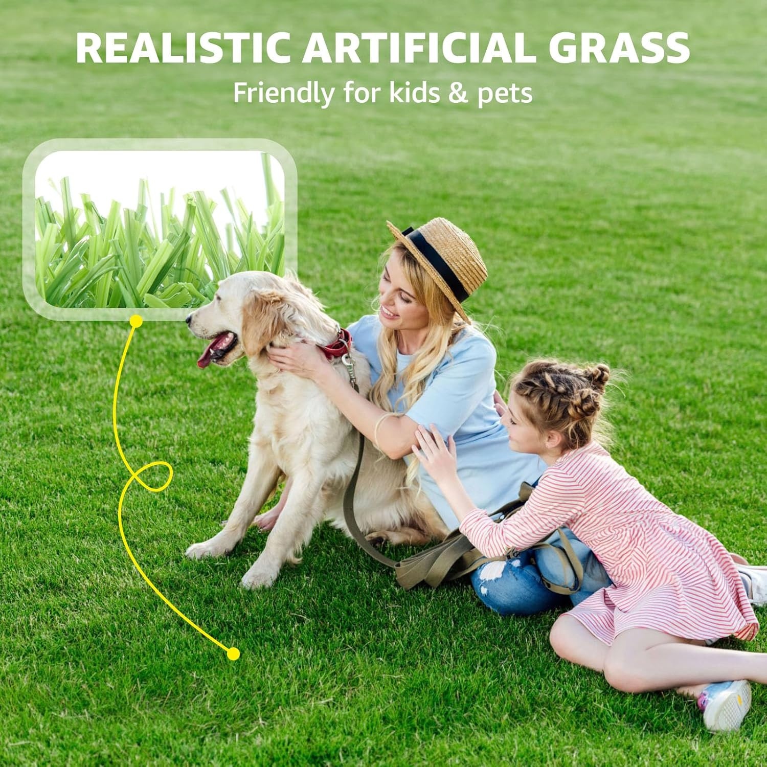 image:imageLOOBANI Synthetic Artificial Turf Artificial Grass for Dog Potty with Drainage Holes Fake Grass Rug for Garden Landscape Balcony Patio Backyard Decoration 3 Feet x 5 Feet4 Feet x 6 Feet