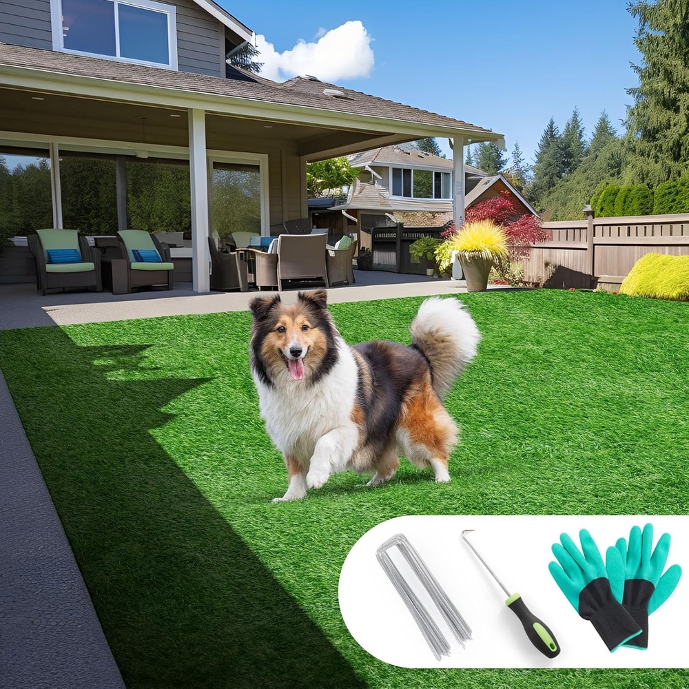 image:imageLOOBANI Synthetic Artificial Turf Artificial Grass for Dog Potty with Drainage Holes Fake Grass Rug for Garden Landscape Balcony Patio Backyard Decoration 3 Feet x 5 Feet6 Feet x 10 Feet