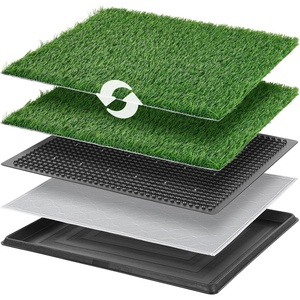 image:imageLOOBANI Dog Grass Pad with Tray  Dog Litter Box with 2 Artificial Grass Pads Highly Absorbent Puppy Pad Potty Tray for Balcony Apartment Indoor Outdoor Use  20x30 Inch