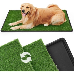 image:imageLOOBANI Dog Grass Pad with Tray Large  Dog Litter Box Indoor Potty for Apartment and Patio Training with 2 Pack Grass Pee Pads for ReplacementTray Potty 45  29inchTray Potty 4529inch