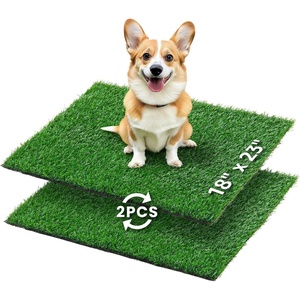 image:imageLOOBANI Dog Grass Pee Pad 18x23 2 Pack Artificial Grass for Puppy Indoor Outdoor Potty Training Rug Replacement Fake Grass Turf Mat with Drainage Holes