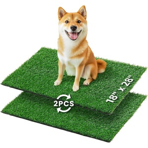 image:imageLOOBANI Dog Grass Pee Pad 18x28 2 Pack Artificial Grass for Puppy Indoor Outdoor Potty Training Rug Replacement Fake Grass Turf Mat with Drainage Holes