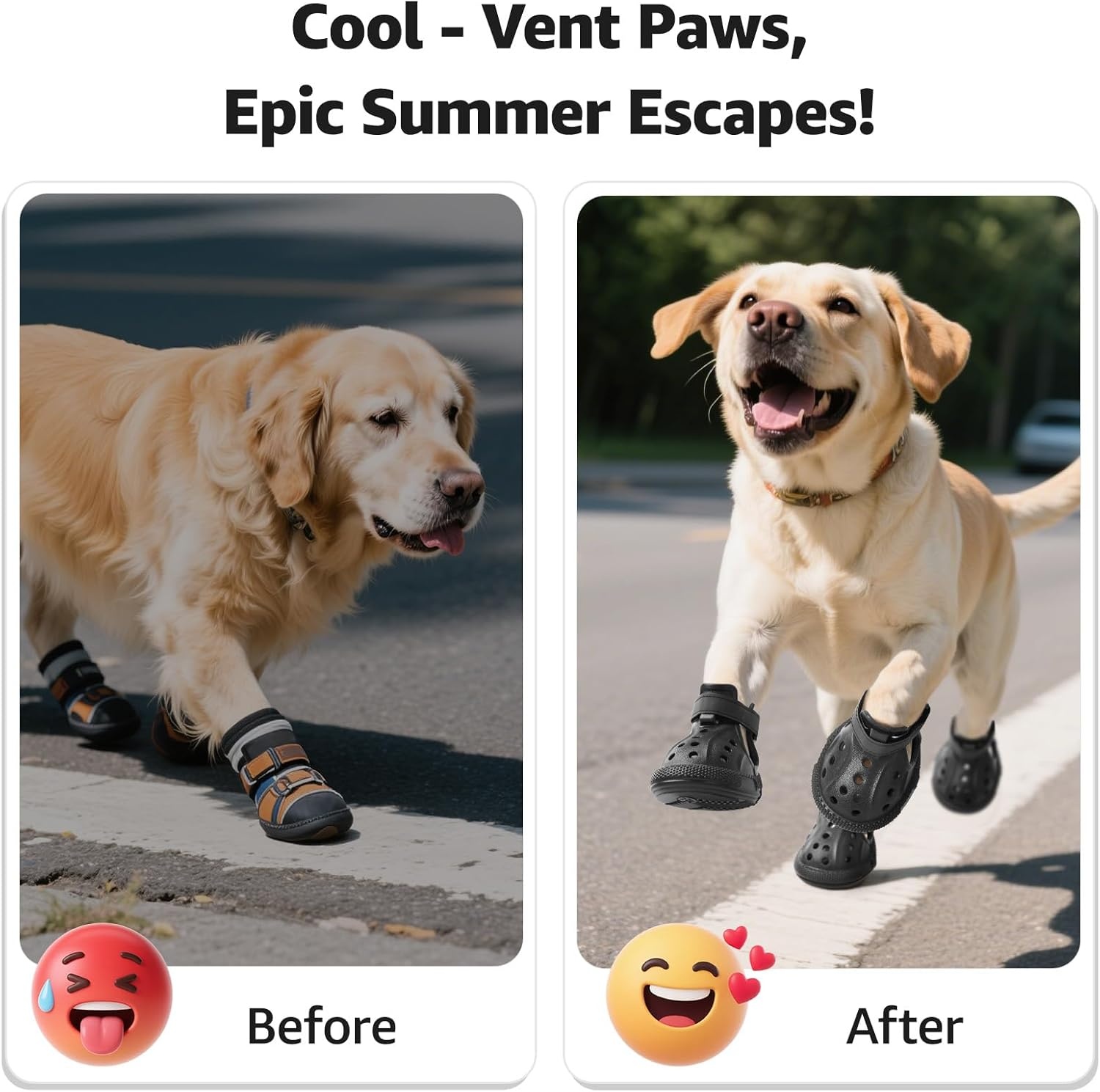 image:imageDog Shoes for Hot Pavement Dog Shoe for Small Size DogsDog Boots amp Paw ProtectorsEasy ON amp Off NonSlipOutdoor Dog Booties with Reflective Strap for Beach and SnowBlackSize6BlackDog Crocs