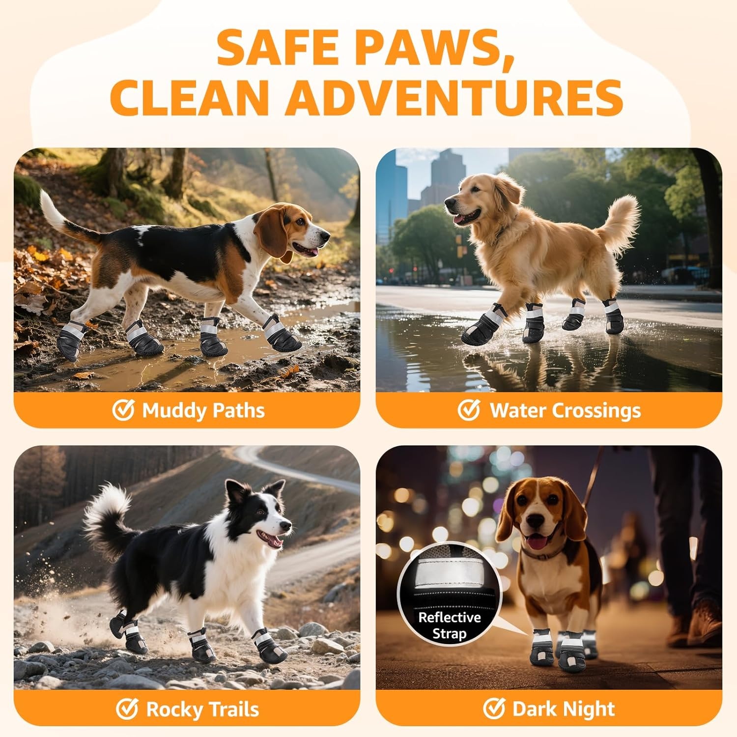 image:imageDog Shoes for Large Small Medium Dogs Breathable Dog Boots for Summer Hot Pavement Paw Protector for Outdoor Walking AntiSlip Rubber Dog Booties for Indoor Hardfloors Size 2