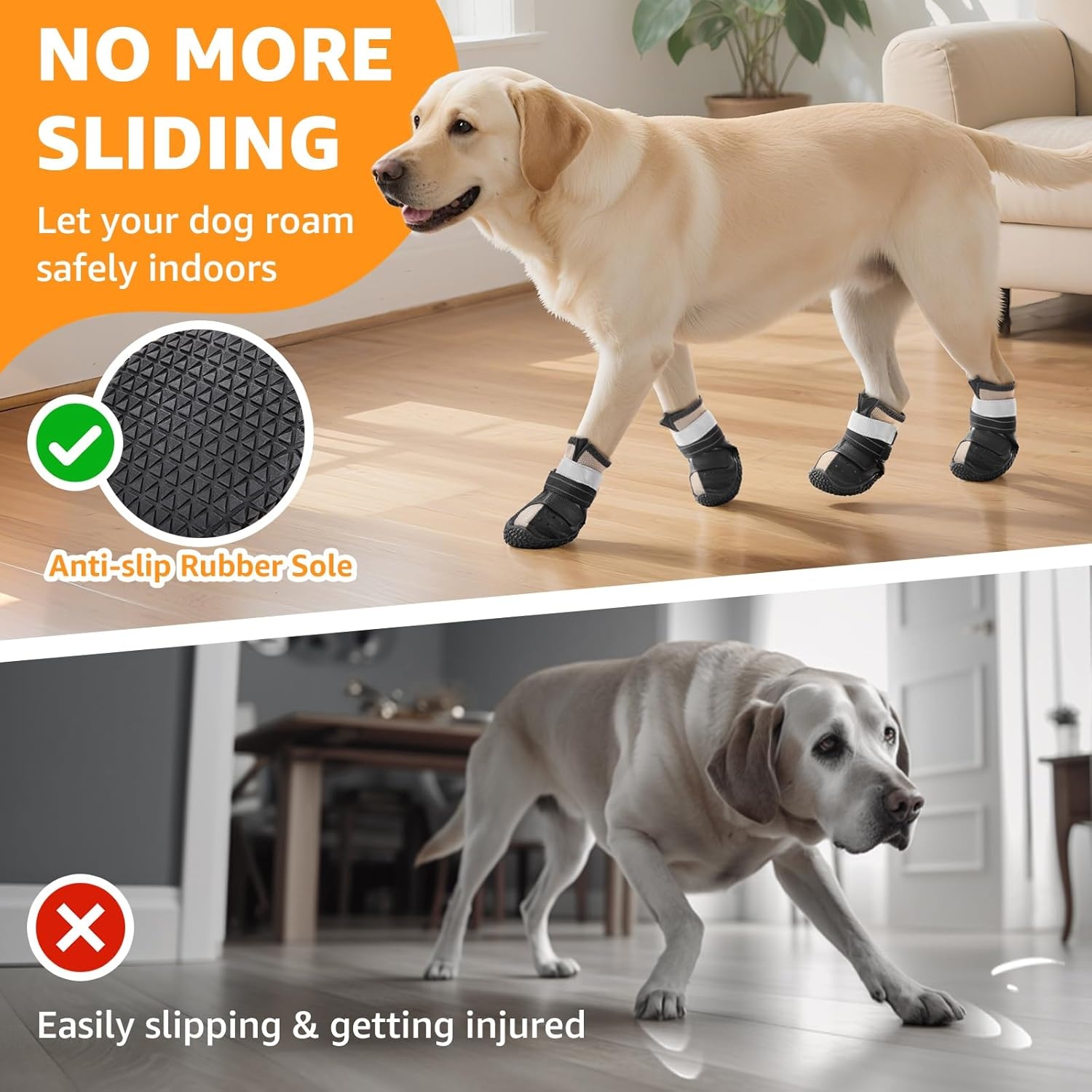 image:imageDog Shoes for Large Small Medium Dogs Breathable Dog Boots for Summer Hot Pavement Paw Protector for Outdoor Walking AntiSlip Rubber Dog Booties for Indoor Hardfloors Size 2