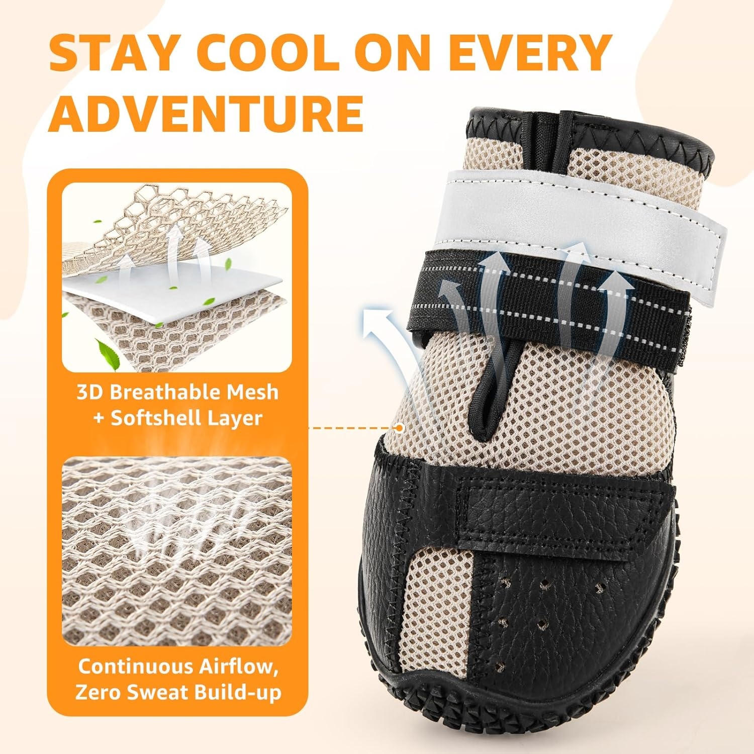 image:imageDog Shoes for Large Small Medium Dogs Breathable Dog Boots for Summer Hot Pavement Paw Protector for Outdoor Walking AntiSlip Rubber Dog Booties for Indoor Hardfloors Size 2