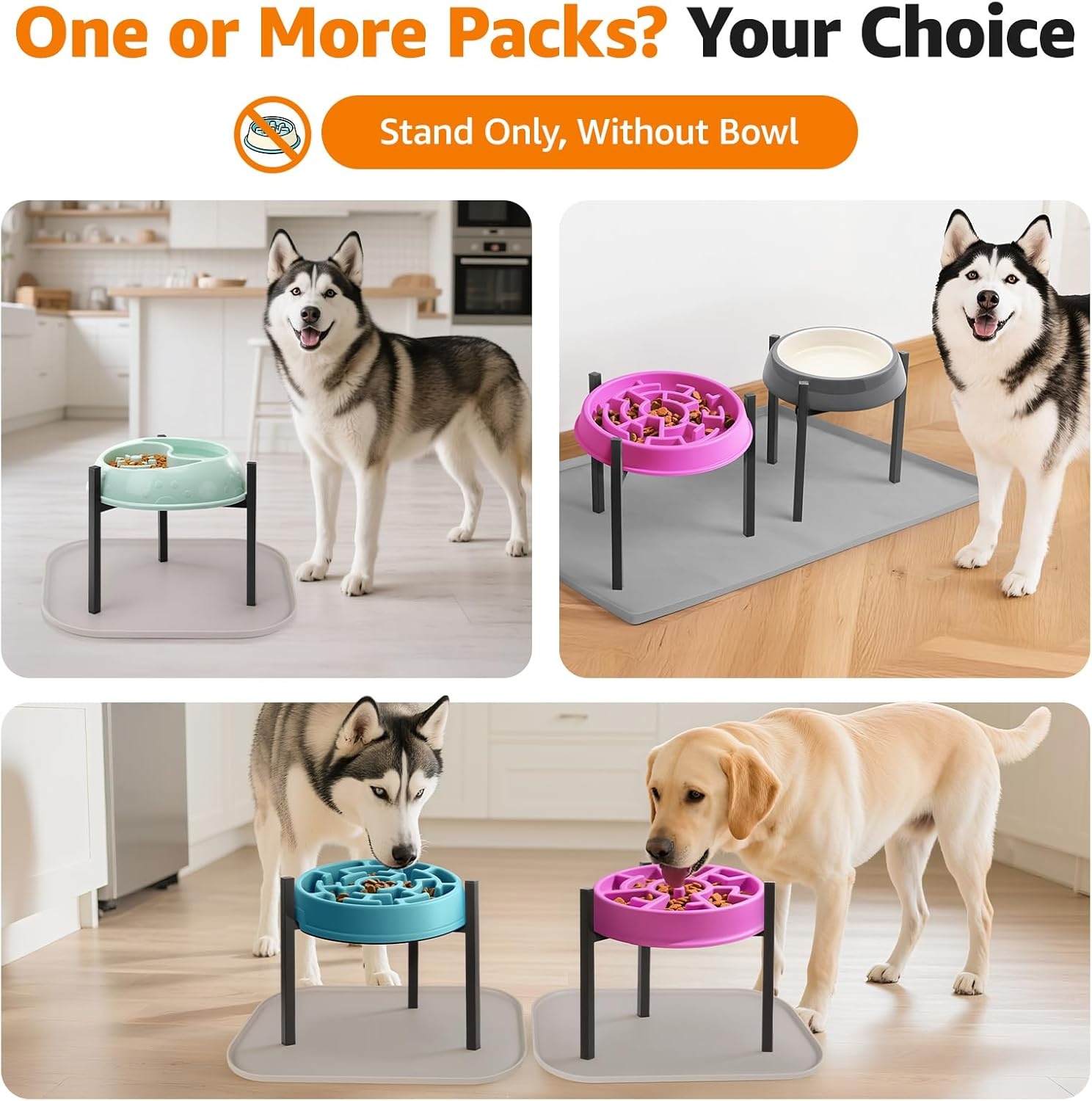 image:imageLOOBANI Dog Bowl Stand Single Fits for Bowls Width 9126 Adjustable Elevated Dog Bowls Metal Stand for Medium amp Large Dogs Black Without Bowl