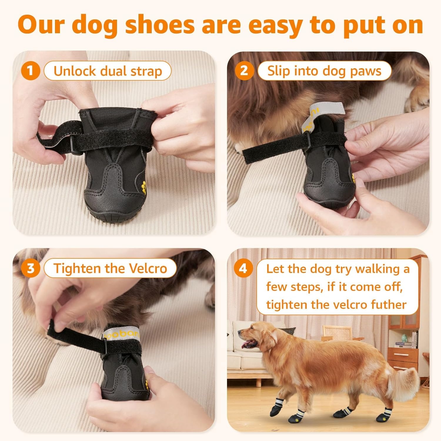 image:imageLOOBANI Dog Shoes for Hot Pavement AntiSlip Dog Shoes Large Size Dogs for Hardwood Floors Waterproof Dog Boots amp Paw Protectors for Senior Dog Rain Boots Summer Outdoor Hiking Walking Size 8
