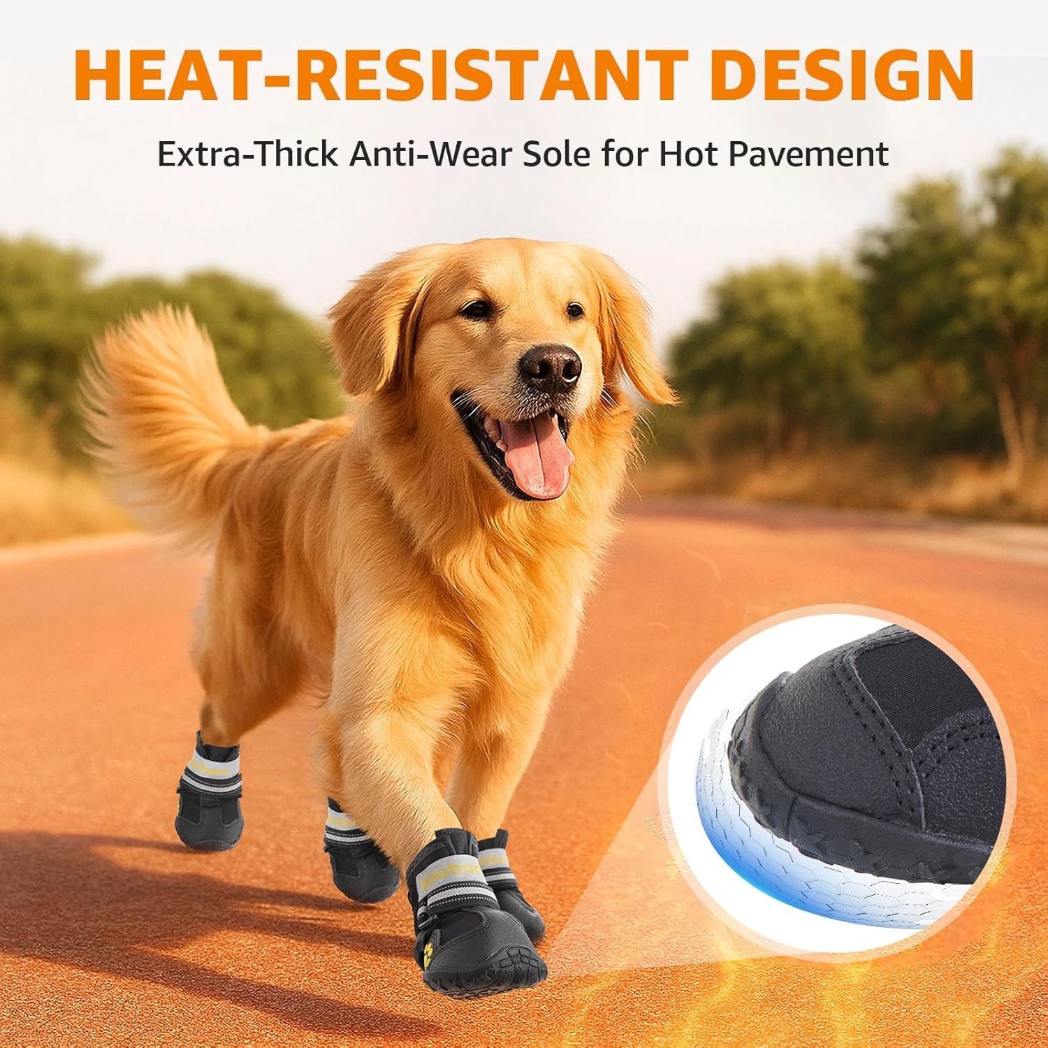 image:imageLOOBANI Dog Shoes for Hot Pavement AntiSlip Dog Shoes Large Size Dogs for Hardwood Floors Waterproof Dog Boots amp Paw Protectors for Senior Dog Rain Boots Summer Outdoor Hiking Walking Size 8
