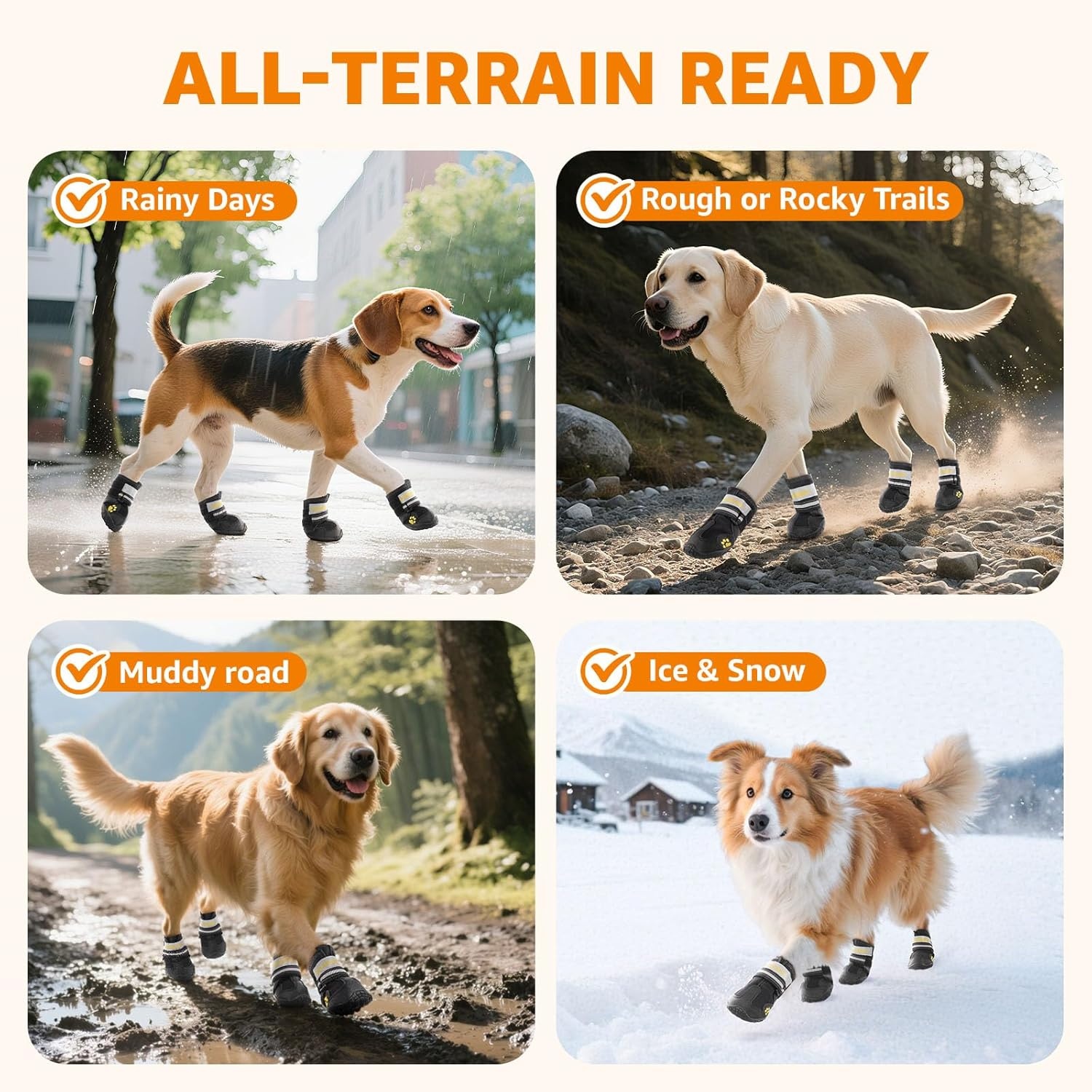 image:imageLOOBANI Dog Shoes for Hot Pavement AntiSlip Dog Shoes Large Size Dogs for Hardwood Floors Waterproof Dog Boots amp Paw Protectors for Senior Dog Rain Boots Summer Outdoor Hiking Walking Size 8