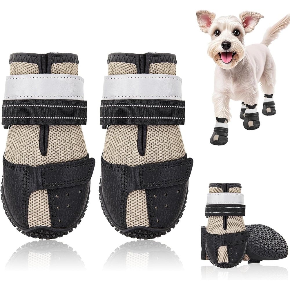 image:imageDog Shoes for Large Small Medium Dogs Breathable Dog Boots for Summer Hot Pavement Paw Protector for Outdoor Walking AntiSlip Rubber Dog Booties for Indoor Hardfloors Size 2