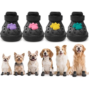 image:imageDog Shoes for Hot Pavement  Dog Shoe for Small Size DogsDog Boots amp Paw ProtectorsEasy ON amp Off NonSlipOutdoor Dog Booties with Reflective Strap for Beach and SnowBlackSize6BlackDog Crocs