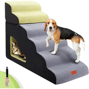 image:imageLOOBANI Dog Stairs for High Bed 30 Inch Height 6 Steps Soft Foam Spliced Dog Steps for Bed NonSlip Sturdy Pet Stairs Ramp for Small Older Pets  Grey 6 Tiers6 Tiers old