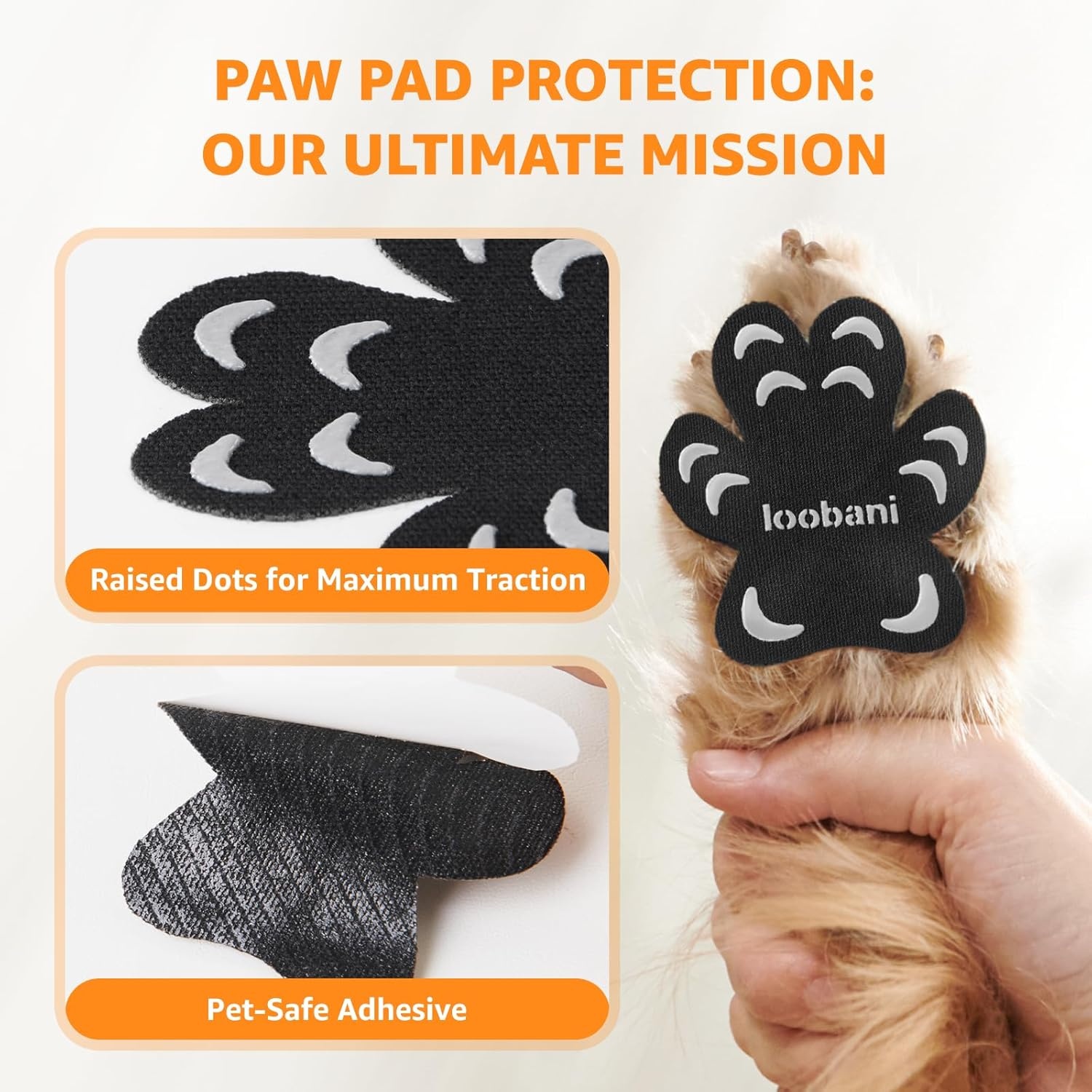 image:imageDog Paw Protector for Senior Dogs AntiSlip Dog Paw Pads for Dogs Traction on Hardwood Floors Paw Grips Stickers with Stronger Adhesive for Slippery Floors XL 12Set48Pcs Style CBlack