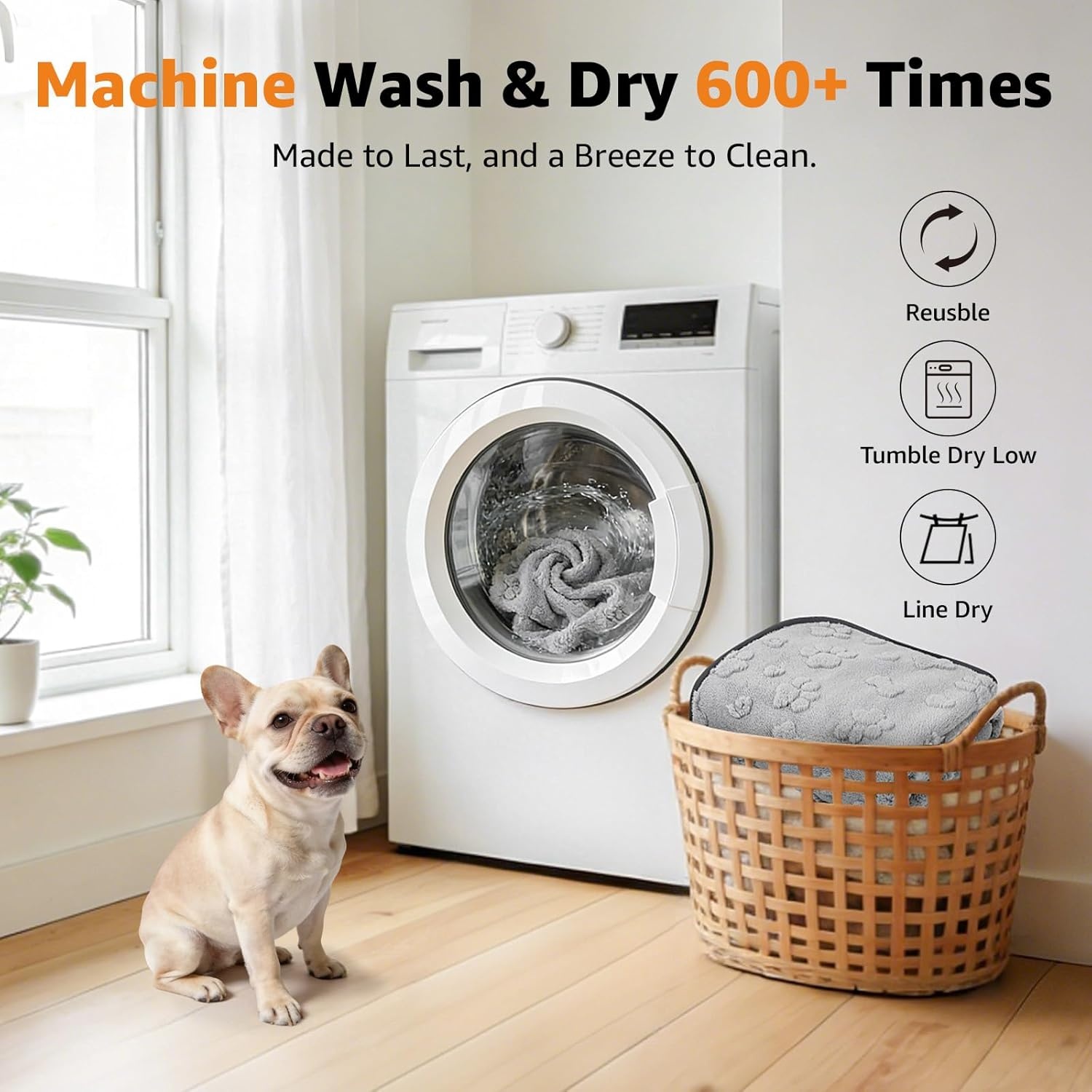 image:imageLOOBANI Washable Pee Pads for Dogs 36x48 2 Packs Extra Large Whelping Pads for Floor Playpen Super Absorbent Reusable Dog Mat Waterproof Puppy Pads for Incontinence HousebreakCrateGrayGrey Dog Element