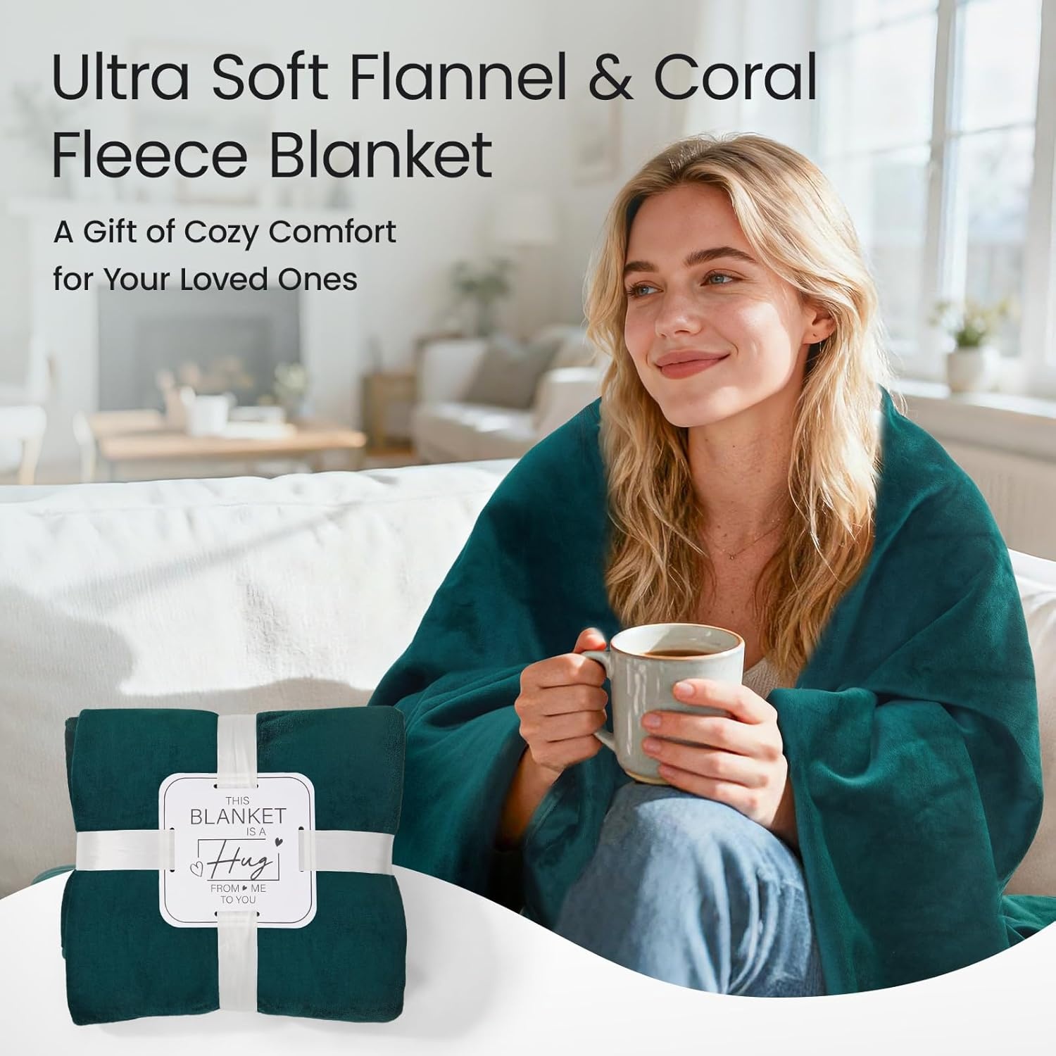image:imageLOOBANI Waterproof Throw Blanket for Couch Reversible Leakproof Couch Blanket 40 x 60 Soft Coral Fleece Bed Blanket StainProof for Sofa Cover Pet Accidents Travel GreenGreen