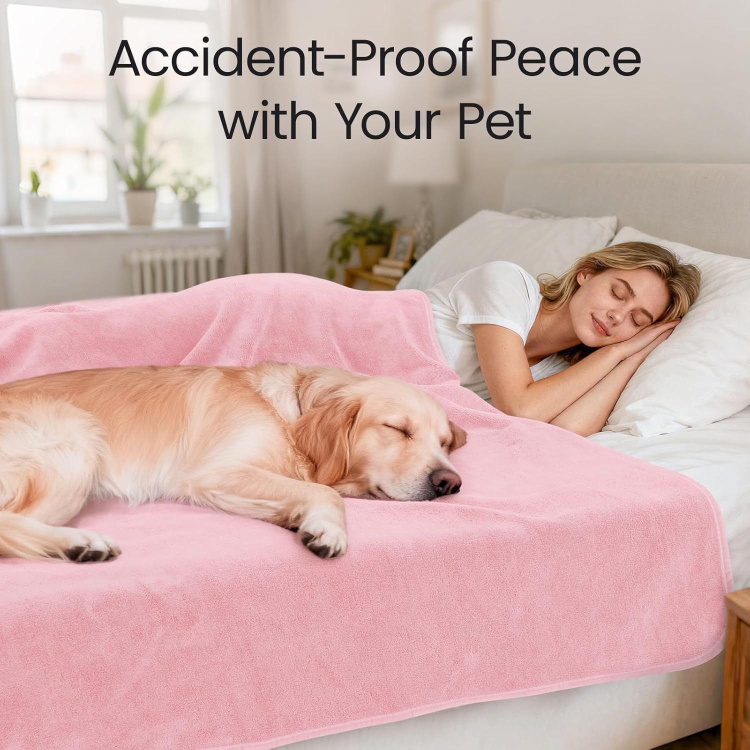 image:imageLOOBANI Waterproof Throw Blanket for Couch Reversible Leakproof Couch Blanket 40 x 60 Soft Coral Fleece Bed Blanket StainProof for Sofa Cover Pet Accidents Travel GreenPink