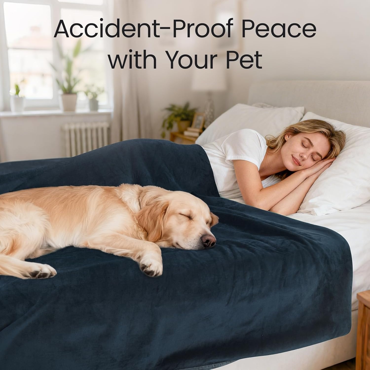 image:imageLOOBANI Waterproof Throw Blanket for Couch Reversible Leakproof Couch Blanket 40 x 60 Soft Coral Fleece Bed Blanket StainProof for Sofa Cover Pet Accidents Travel GreenBlue
