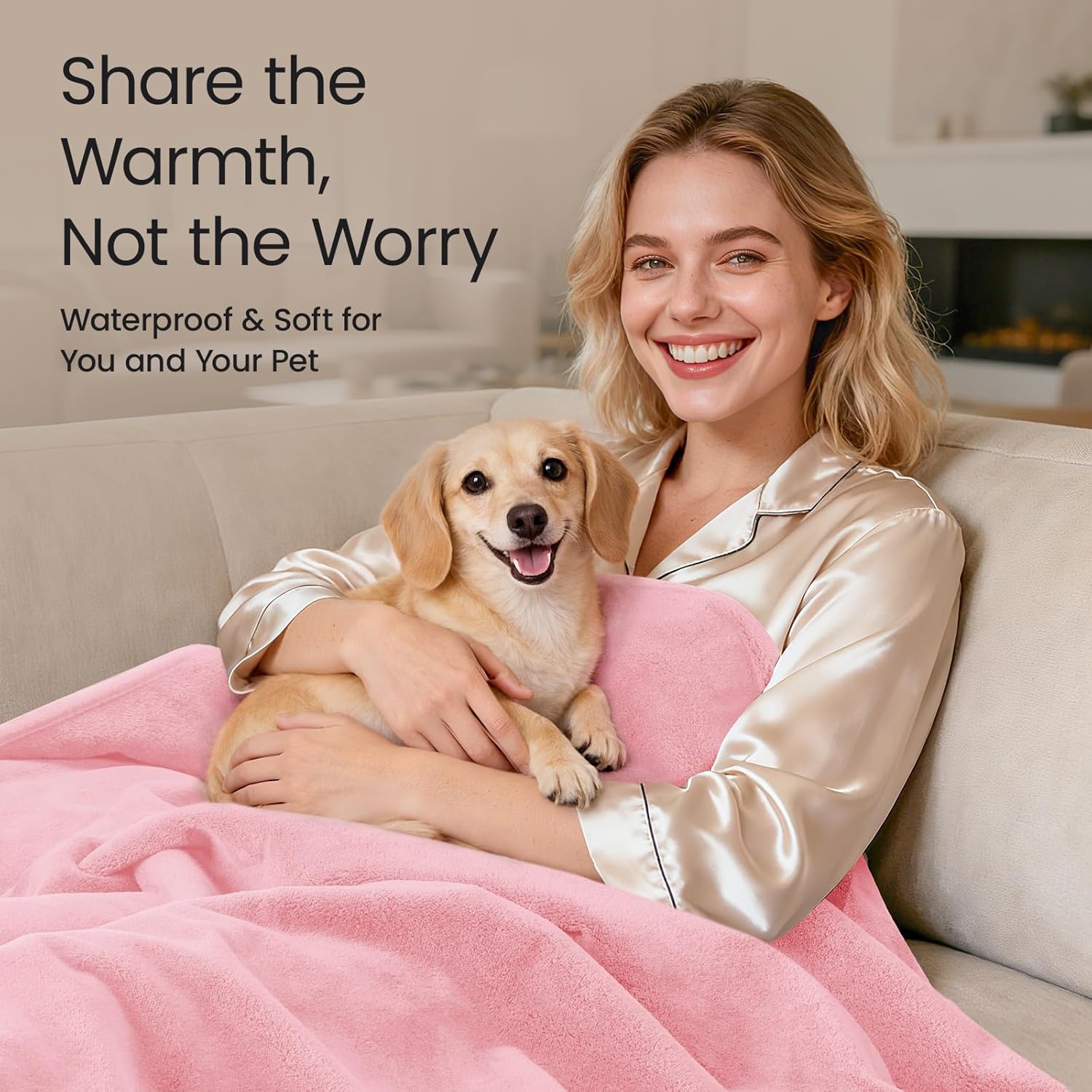 image:imageLOOBANI Waterproof Throw Blanket for Couch Reversible Leakproof Couch Blanket 40 x 60 Soft Coral Fleece Bed Blanket StainProof for Sofa Cover Pet Accidents Travel GreenPink