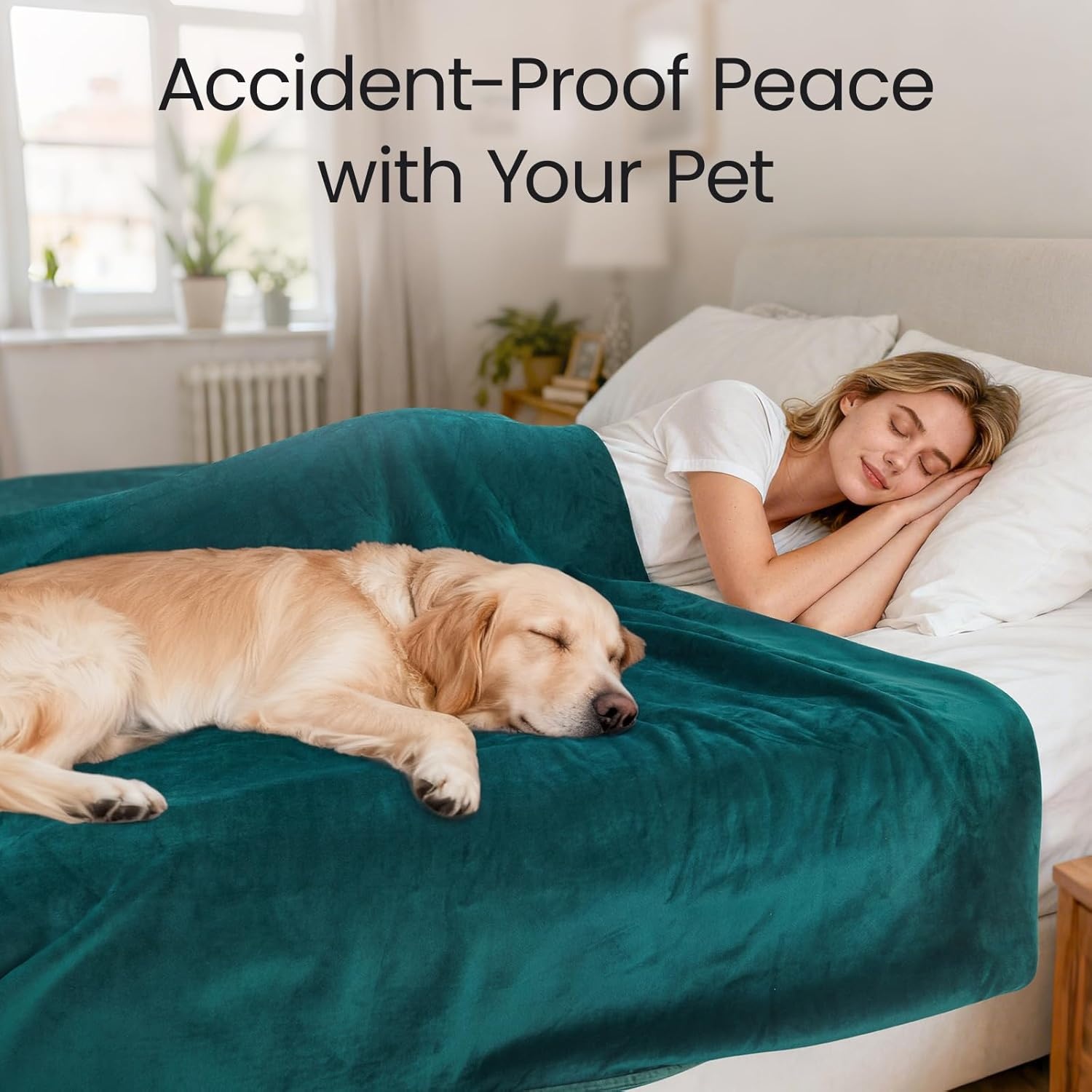 image:imageLOOBANI Waterproof Throw Blanket for Couch Reversible Leakproof Couch Blanket 40 x 60 Soft Coral Fleece Bed Blanket StainProof for Sofa Cover Pet Accidents Travel GreenGreen