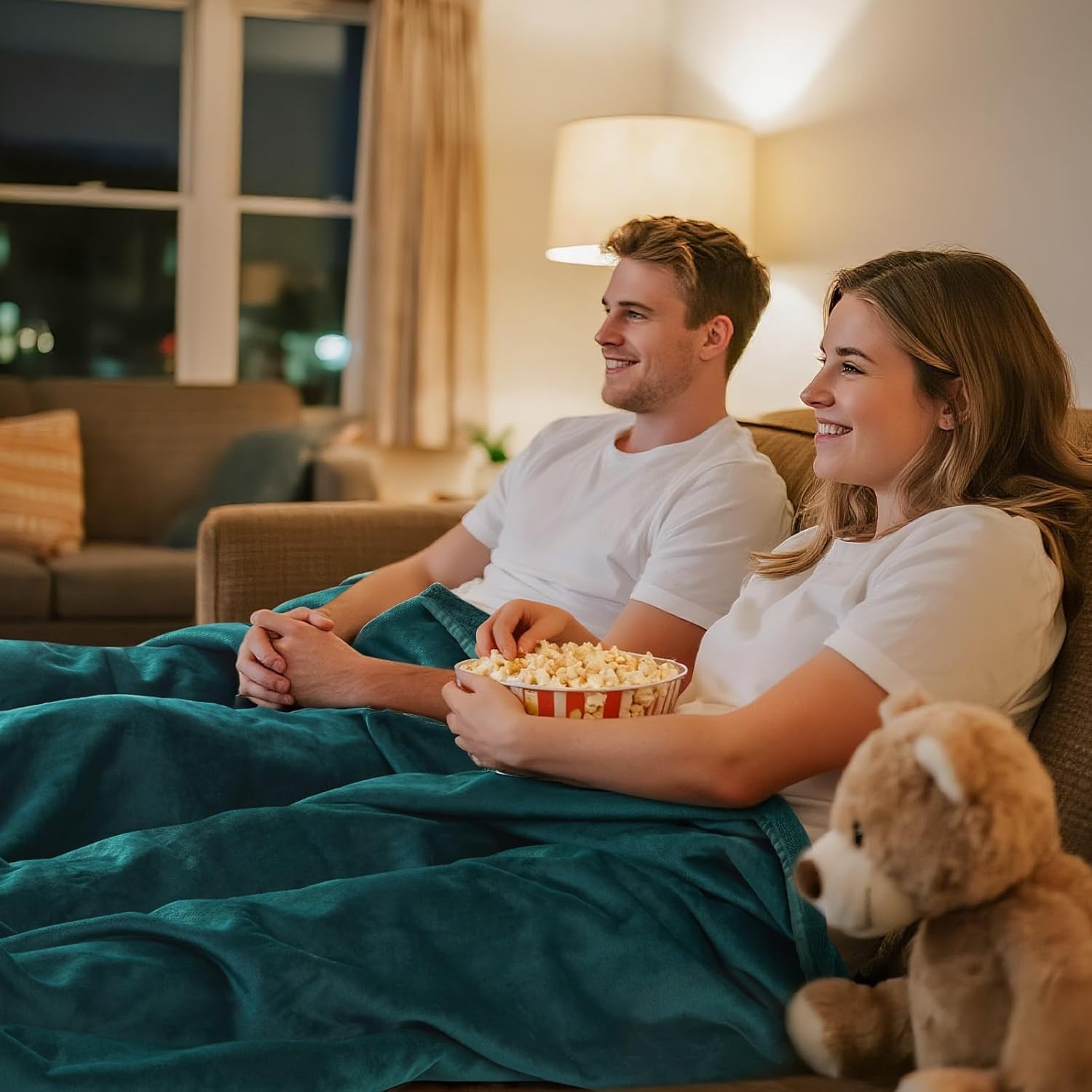 image:imageLOOBANI Waterproof Throw Blanket for Couch Reversible Leakproof Couch Blanket 40 x 60 Soft Coral Fleece Bed Blanket StainProof for Sofa Cover Pet Accidents Travel GreenGreen