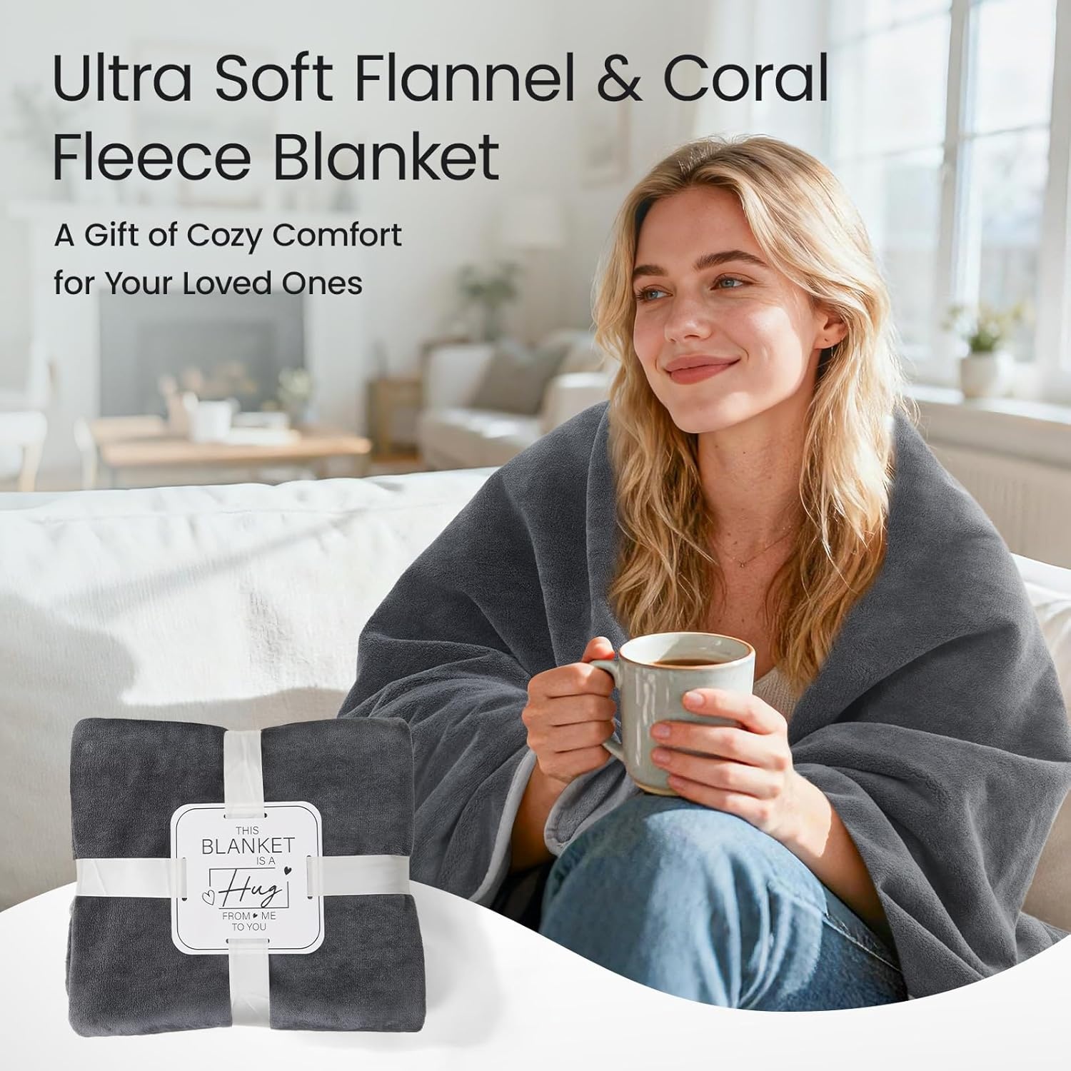 image:imageLOOBANI Waterproof Throw Blanket for Couch Reversible Leakproof Couch Blanket 40 x 60 Soft Coral Fleece Bed Blanket StainProof for Sofa Cover Pet Accidents Travel GreenGrey