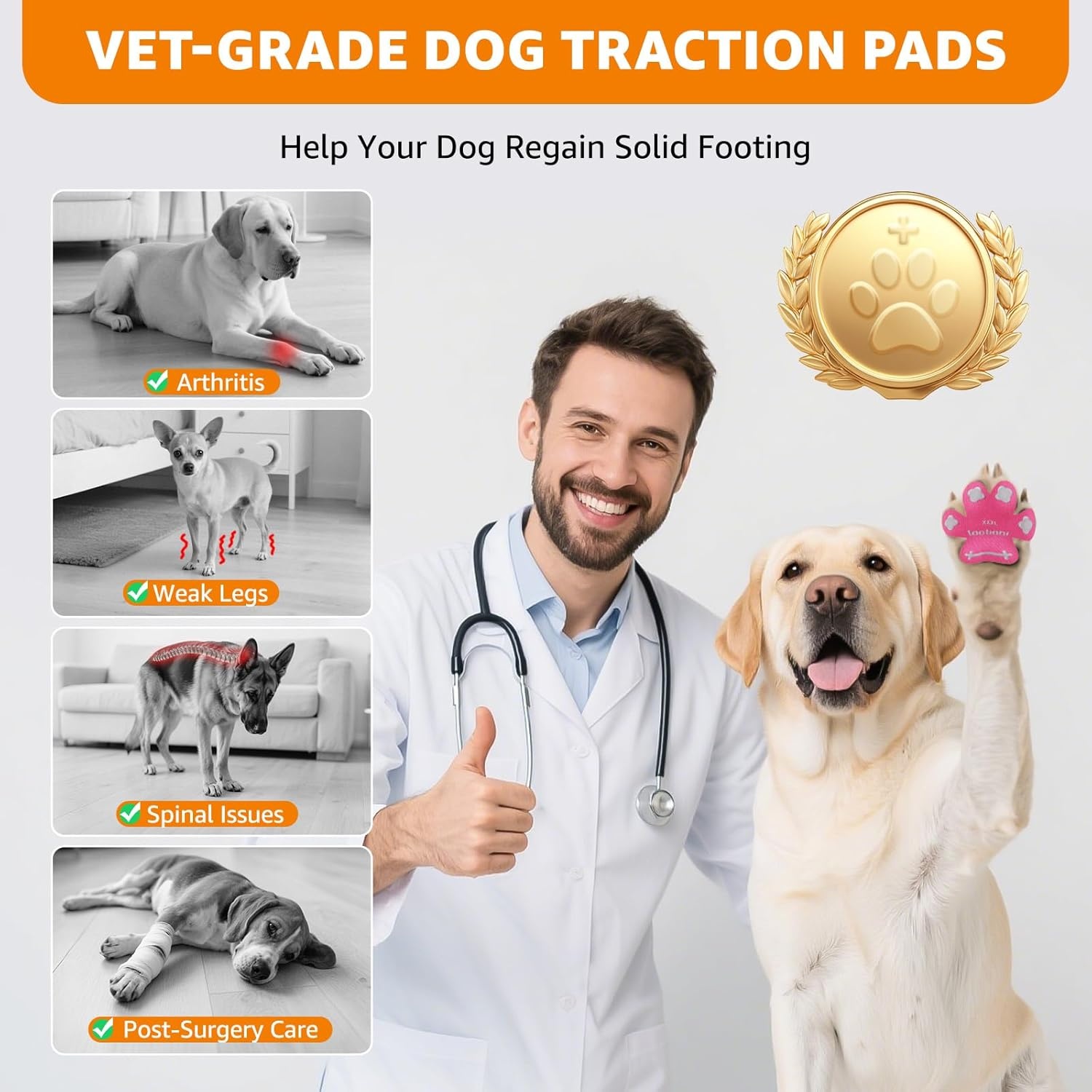 image:imagePaw Pads for Dogs Traction for Senior Dogs Non Slip Sticky Dog Paw Grip Pads Covers AntiSlip Adhesive Dog Paw Pads for Slippery Hardwood Floors to Prevent Slipping While Walking Running